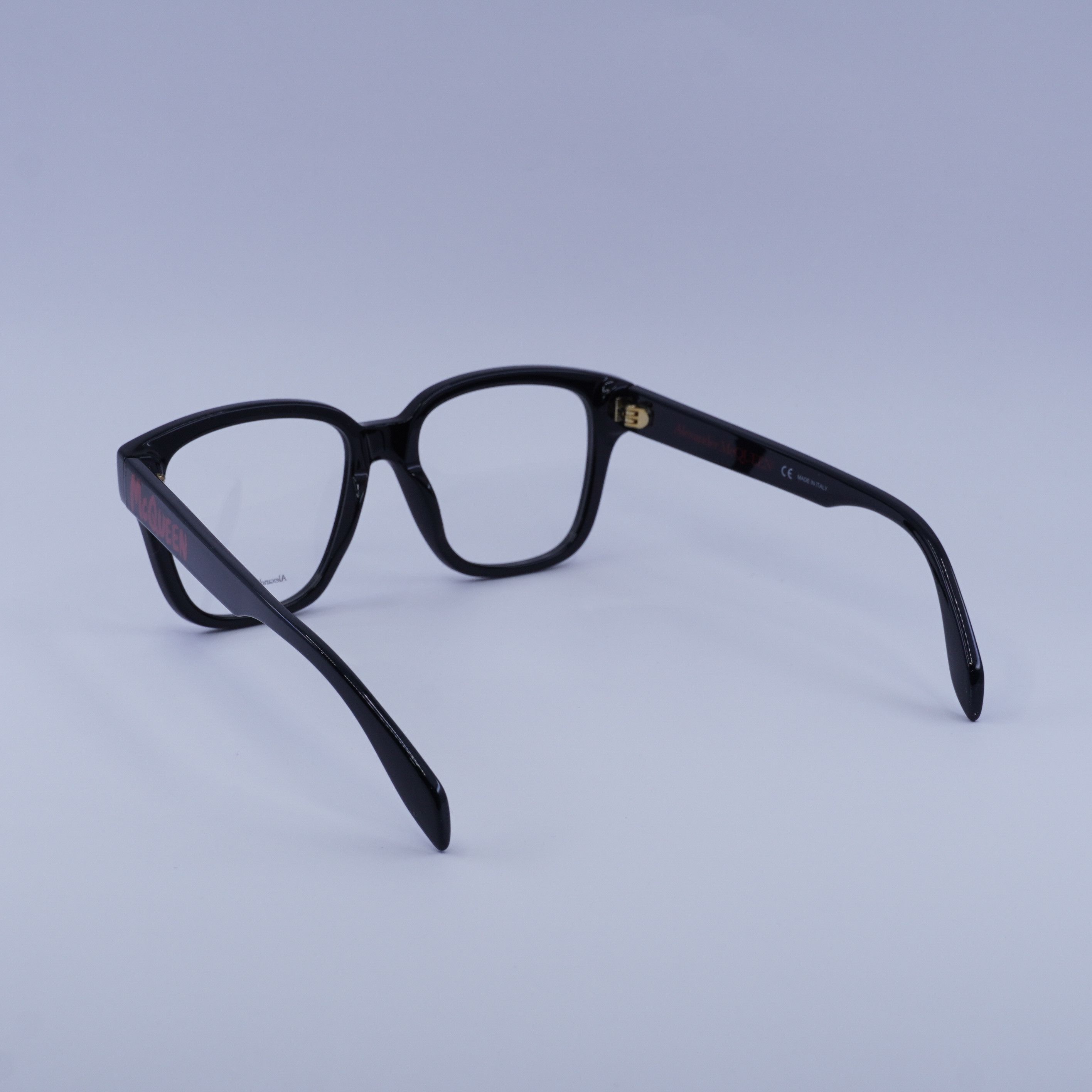 Alexander McQueen Alexander McQueen AM0333O 002 Eyeglasses Black 52mm Square Size ONE SIZE - 7 Thumbnail