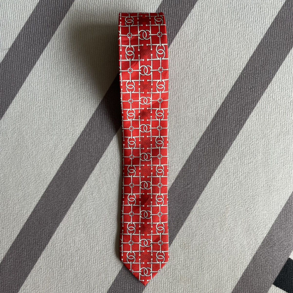 Hermes Vintage Hermes Geometric Silk Necktie Size ONE SIZE - 1 Thumbnail
