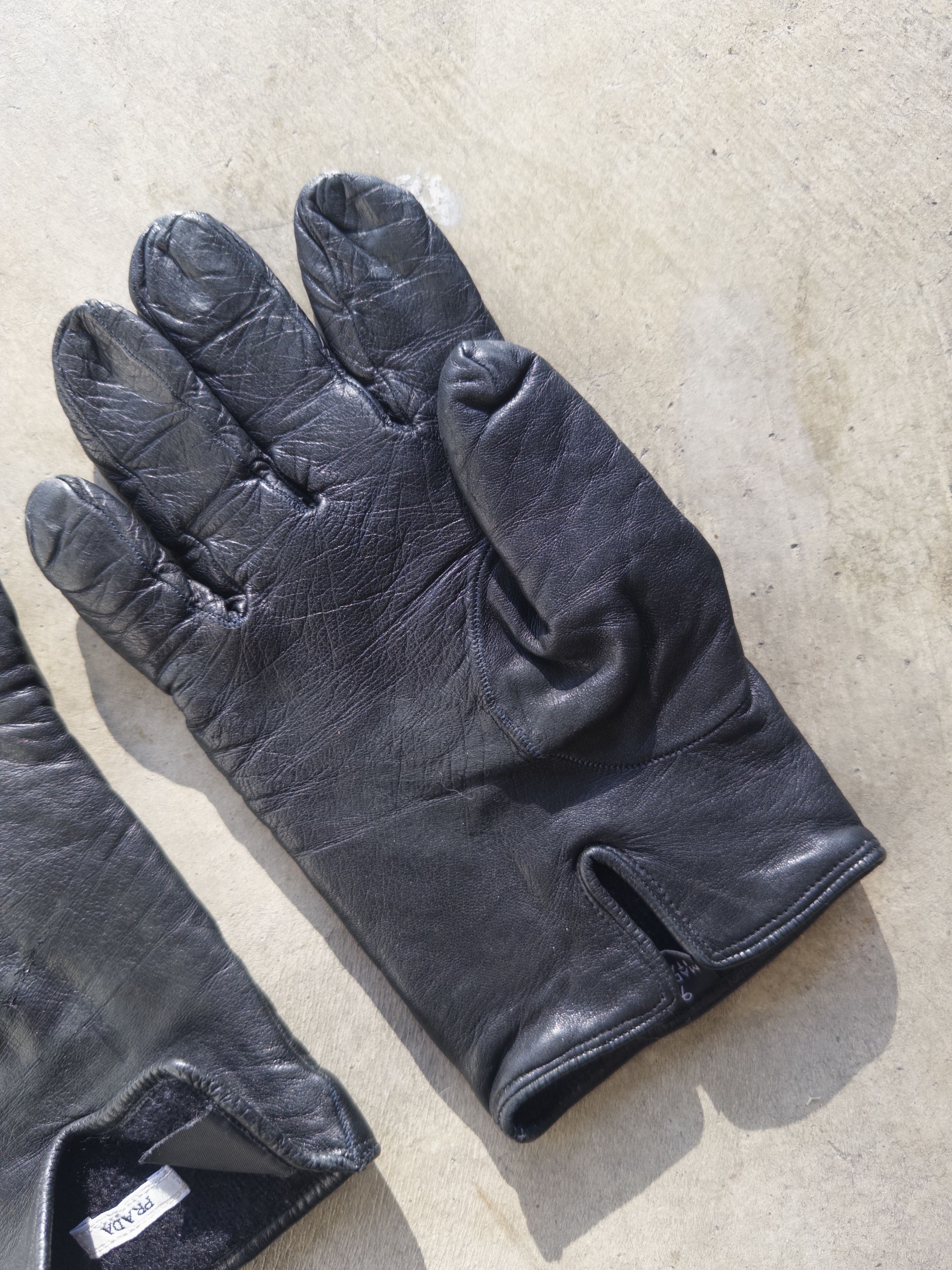 Prada Vintage Prada Black Leather Gloves Size ONE SIZE - 3 Thumbnail