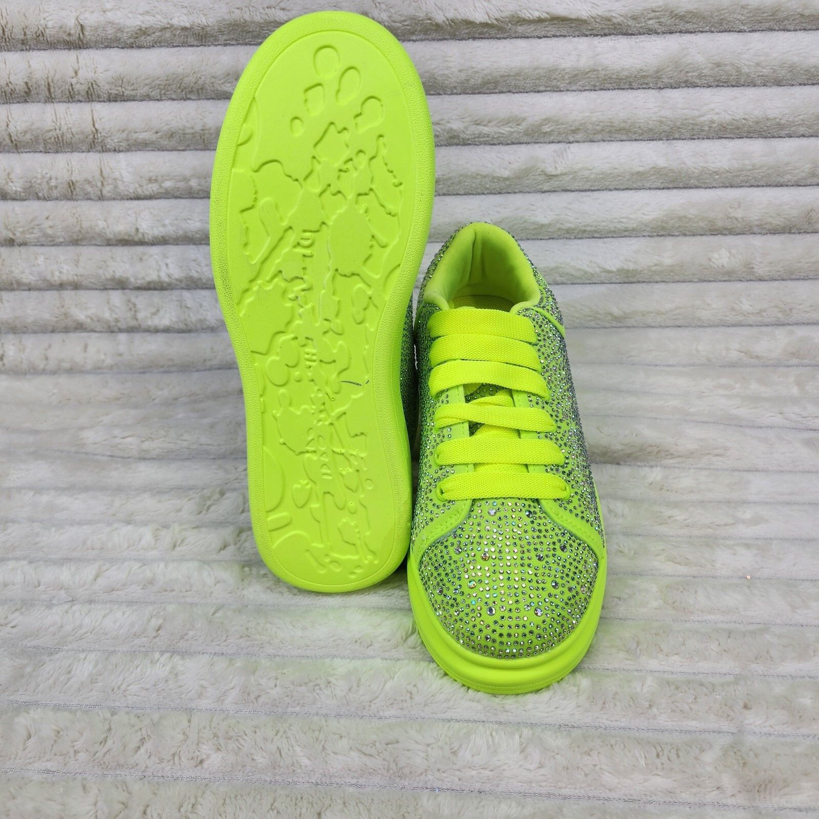 Other Cush Baby Bright Yellow Rhinestone Sneakers Tennis Shoes (US Size US 6 / IT 36 - 3 Thumbnail