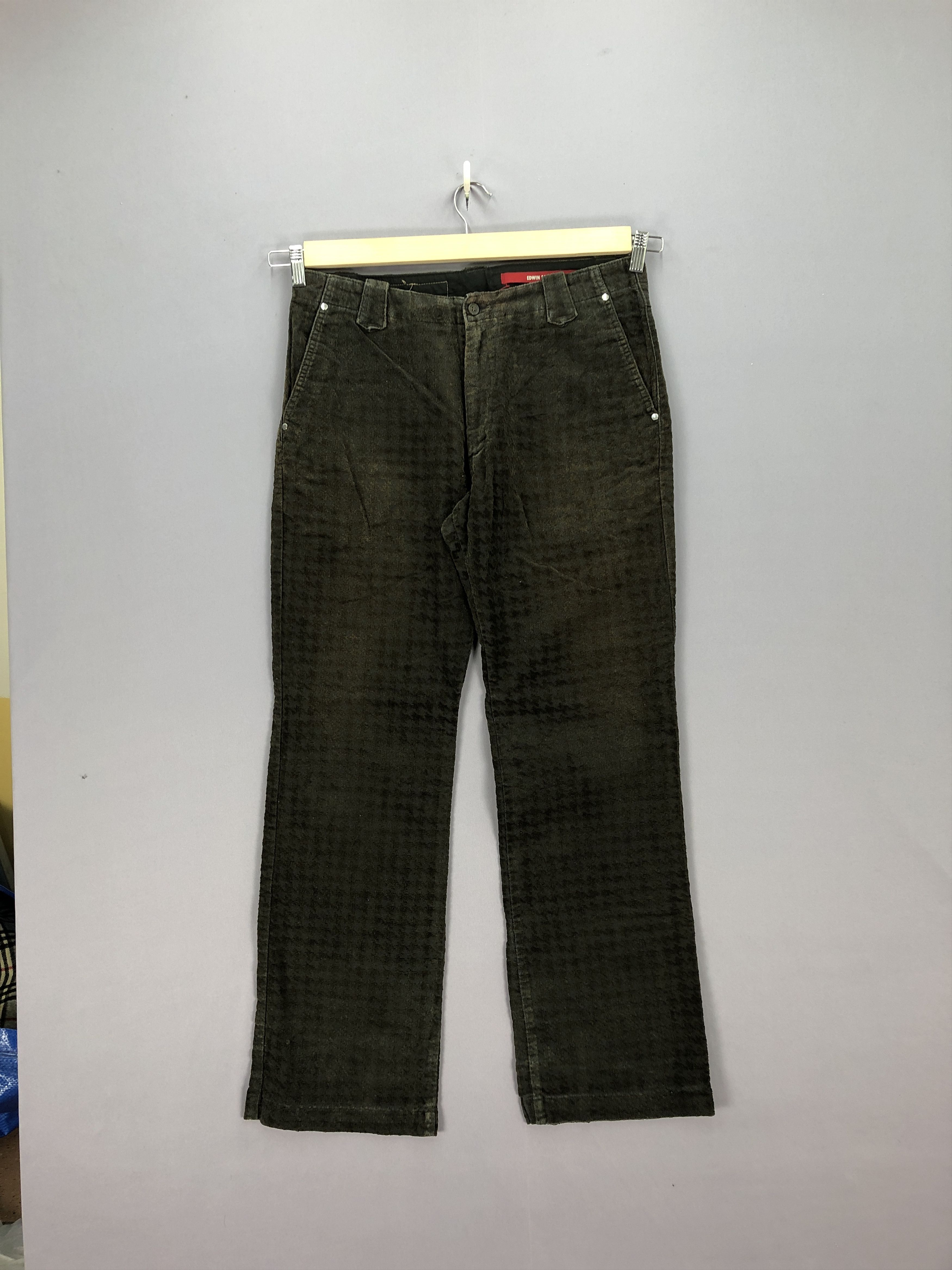 Vintage Edwin 503 Corduroy Rusty Jeans Houndstooth Denim