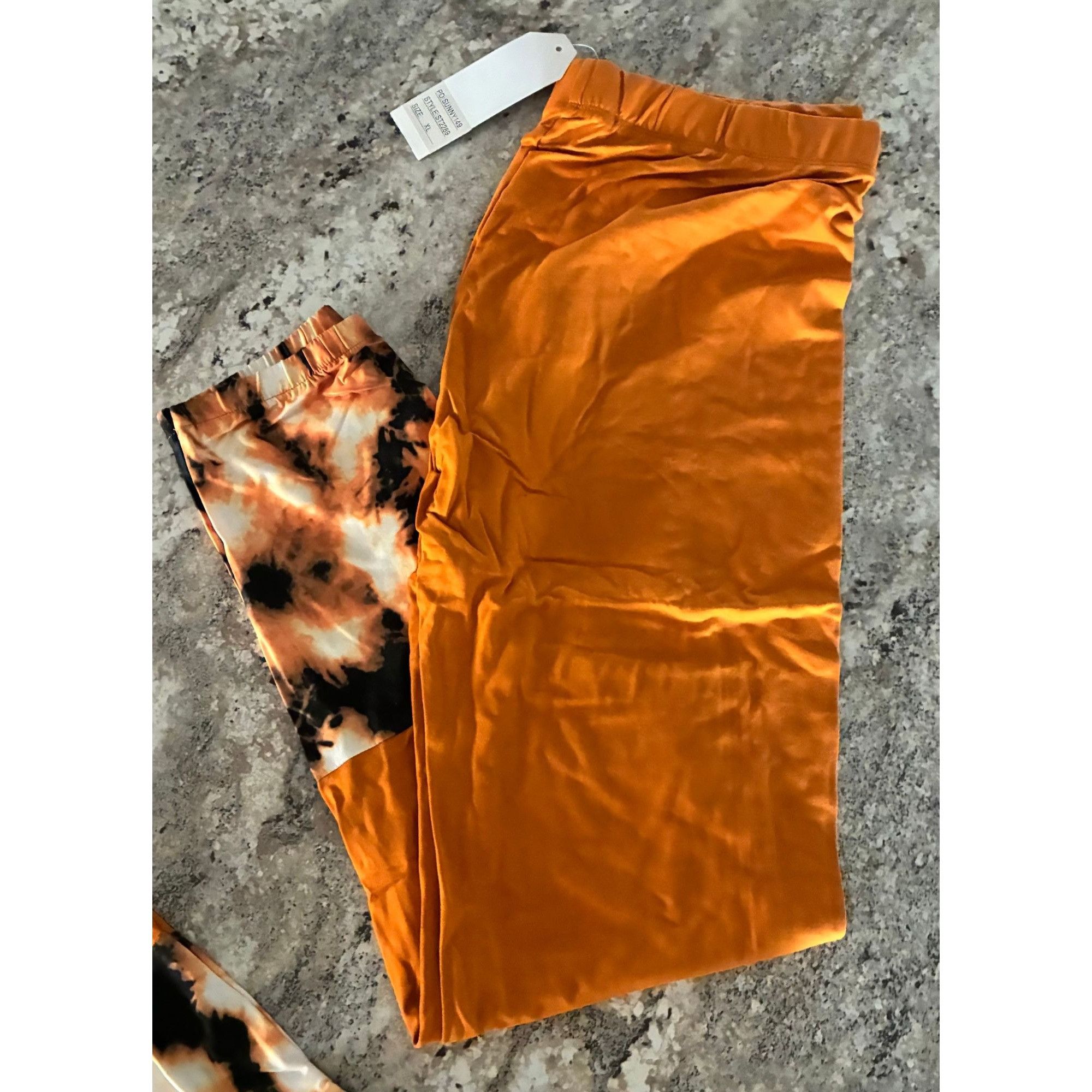 Other Stylish Tie Dye Hooded Short Sleeve Athletic Set In GOLD Size 26" / US 2 / IT 38 - 4 Thumbnail
