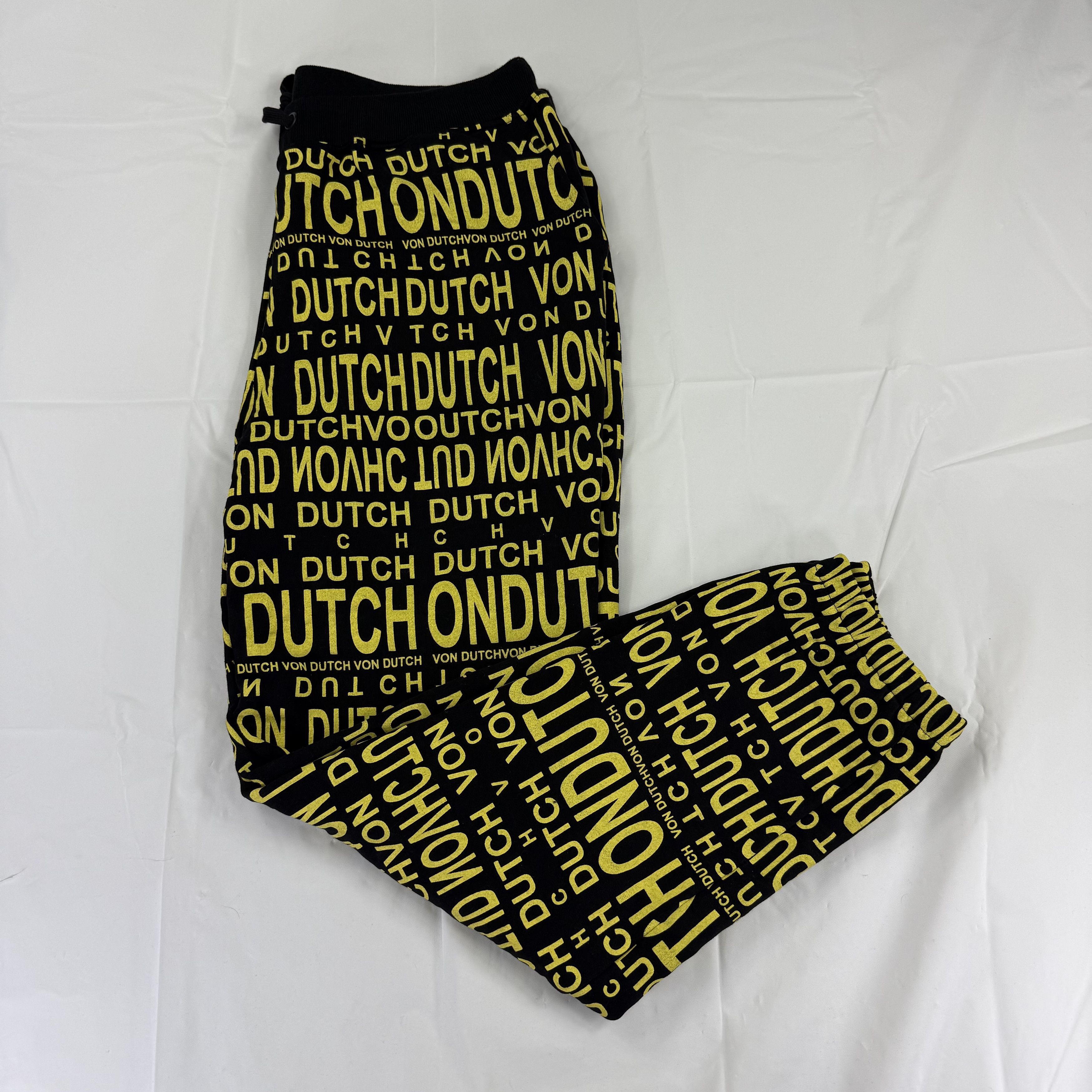 Von Dutch Von Dutch Mens Large Jogger Sweatpants All Over Logo Y2K Size US 34 / EU 50 - 1 Thumbnail