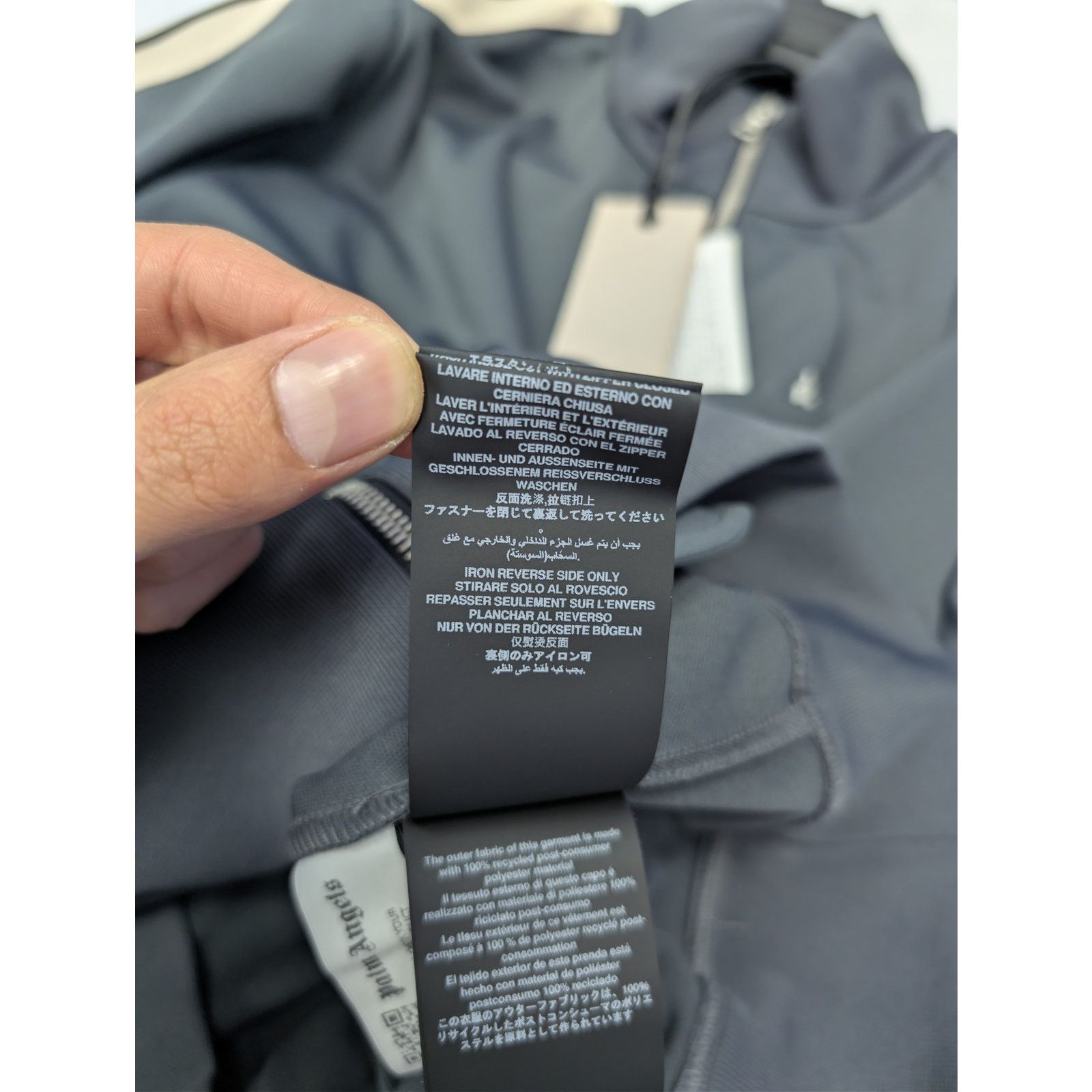 Palm Angels o1rshd1 New Classic Track Jacket in Dark Grey / White Size US XL / EU 56 / 4 - 18 Thumbnail