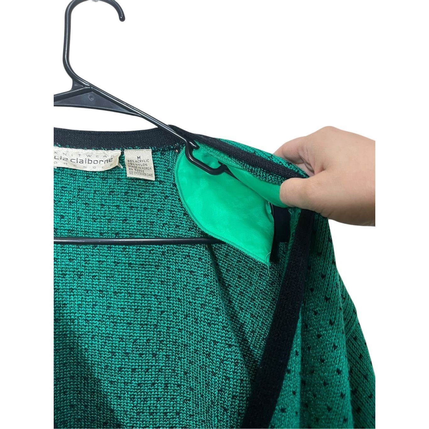 Liz Claiborne Vintage Liz Claiborne Green Polka Dot Cardigan Button Front Size M Size M / US 6-8 / IT 42-44 - 6 Thumbnail