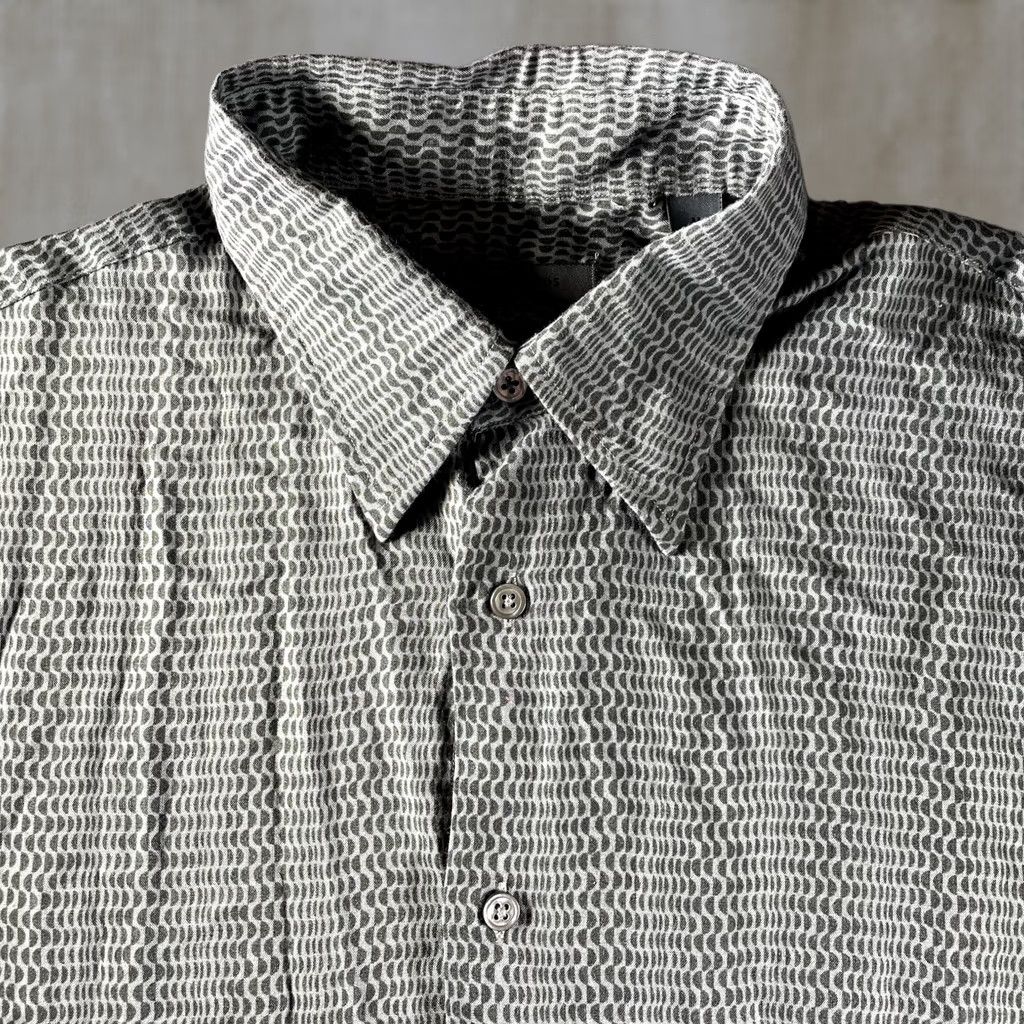 John Varvatos John Varvatos Shirt Mens Medium Gray Long Sleeve Button Up Geometric Viscose Size US M / EU 48-50 / 2 - 1 Thumbnail