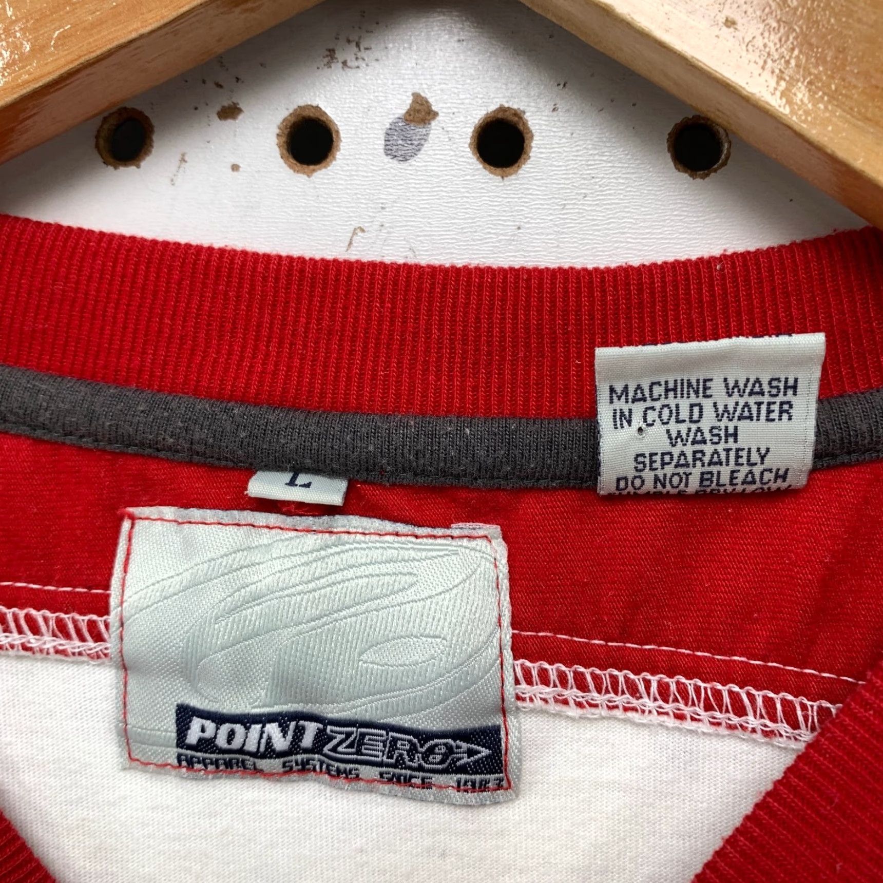 Point Zero VINTAGE Point Zero Shirt Mens L White Stripe Long Sleeve Punk Skate Shirt Size US L / EU 52-54 / 3 - 5 Thumbnail