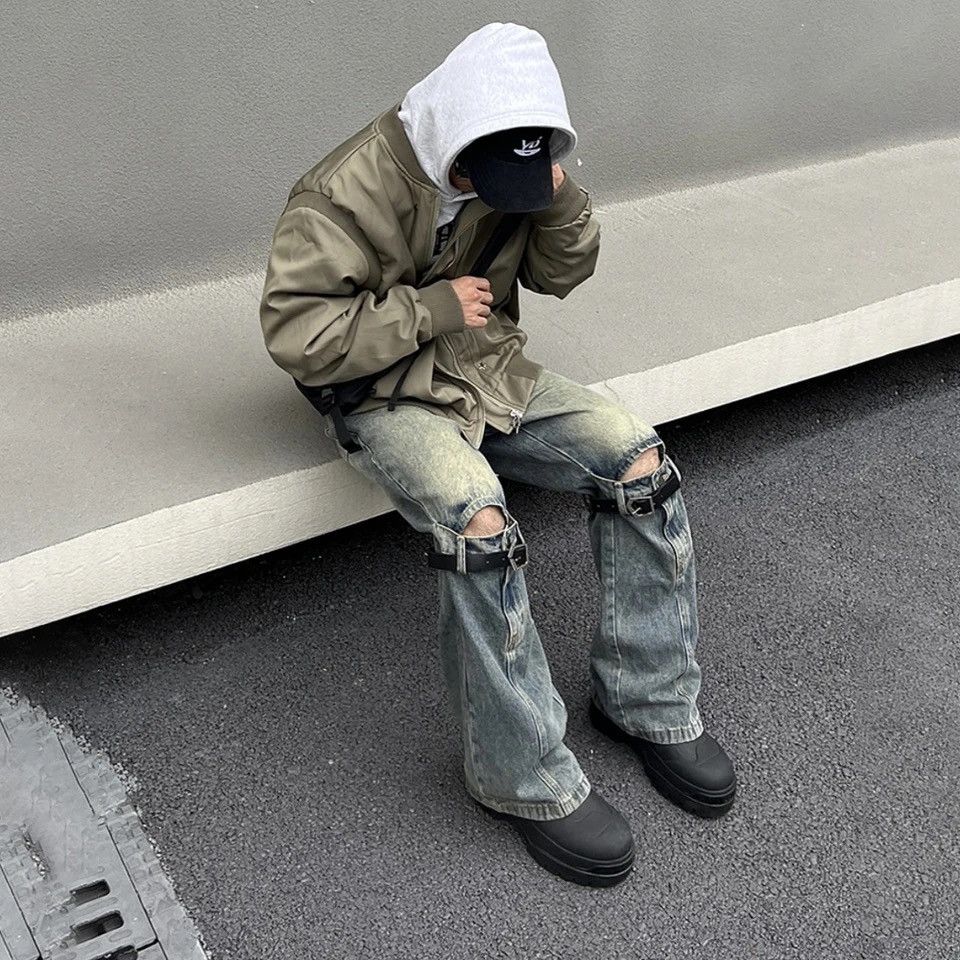 Japanese Brand × Vintage Hip Hop Street Jean Men Wide Leg Flared Trousers Size US 32 / EU 48 - 2 Thumbnail
