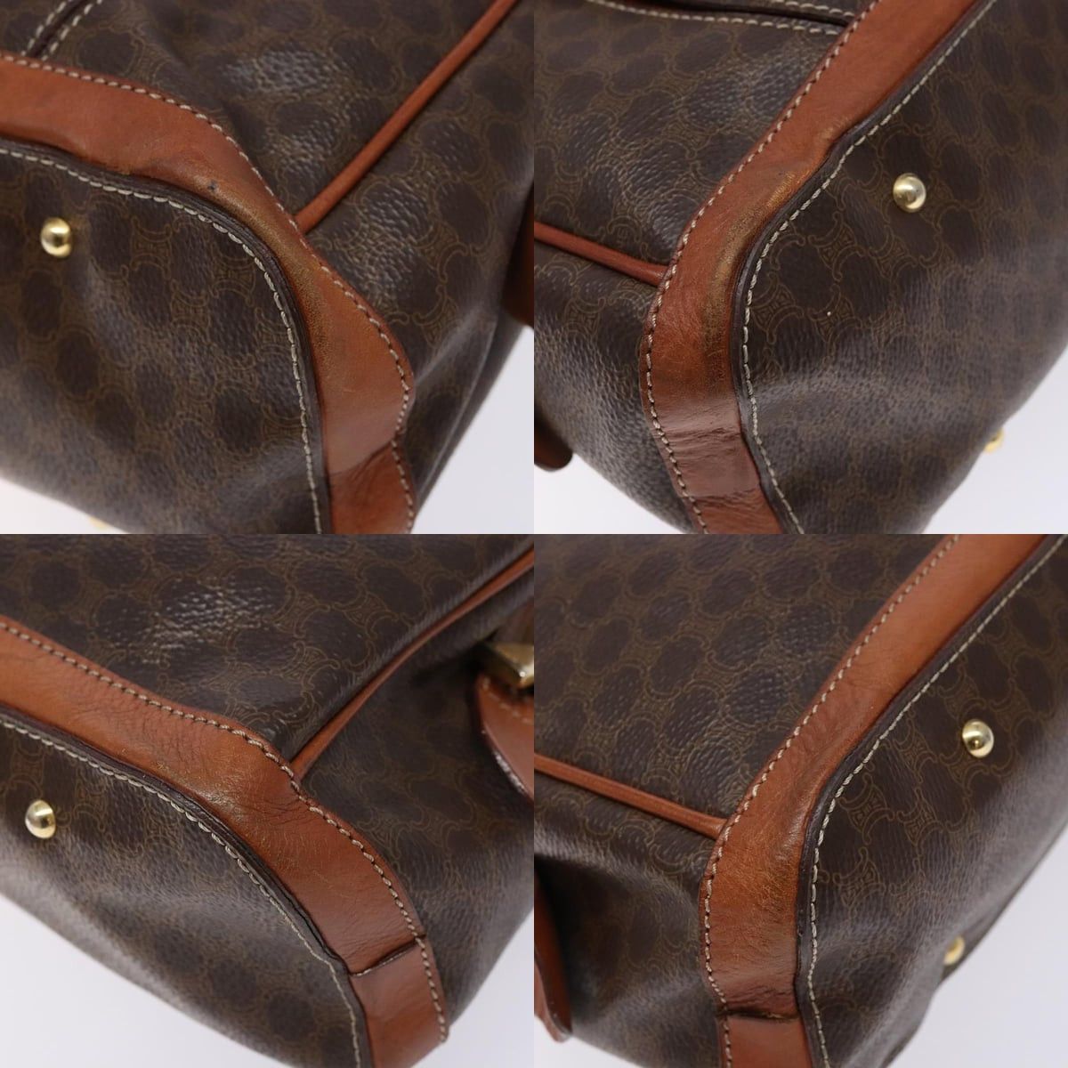 Celine CELINE Macadam Canvas Hand Bag Pvc Leather Brown Gold Size ONE SIZE - 10 Thumbnail