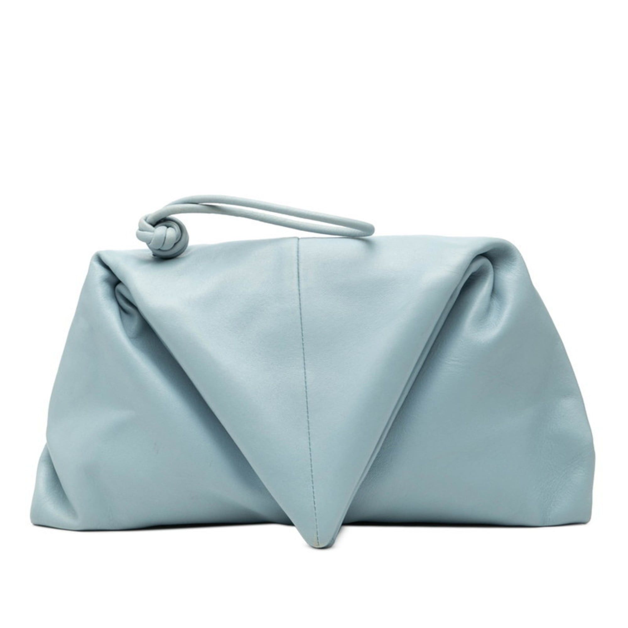 Bottega Veneta Bottega Veneta Triangle Clutch Bag in Light Blue Leather for Women Size ONE SIZE - 1 Thumbnail