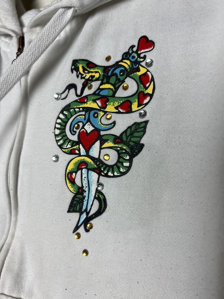 Ed Hardy Vintage Ed Hardy True Love Zip Up Hoodie Sweatshirt Size L / US 10 / IT 46 - 5 Thumbnail