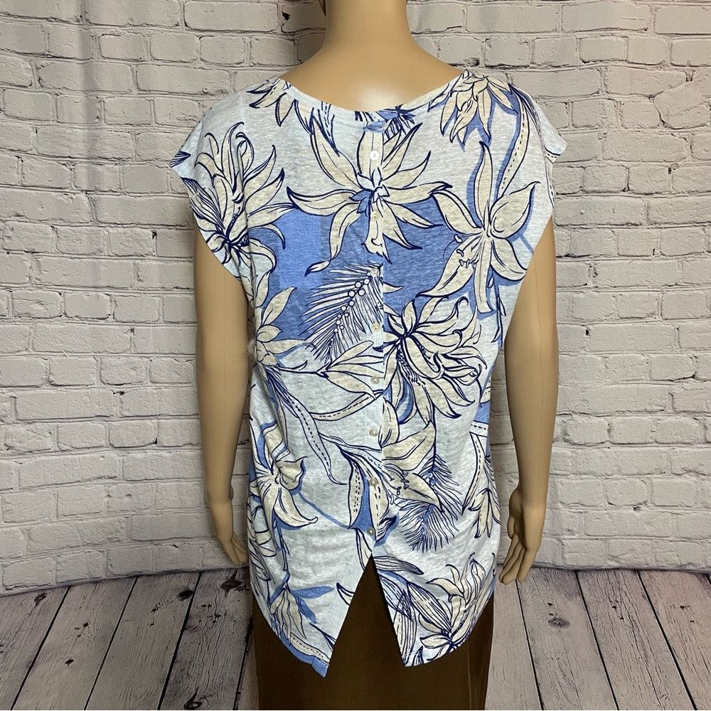Halston NWT New Halston Floral Linen Knit Sleeveless Back Button To Size M / US 6-8 / IT 42-44 - 5 Thumbnail