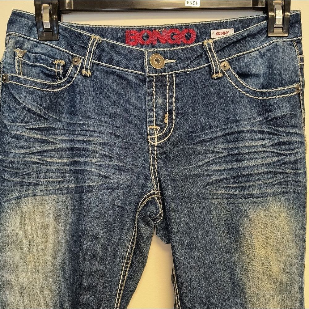 Other BONGO Blue Skinny Jeans with Whiskering Details Size 32" / US 10 / IT 46 - 5 Thumbnail