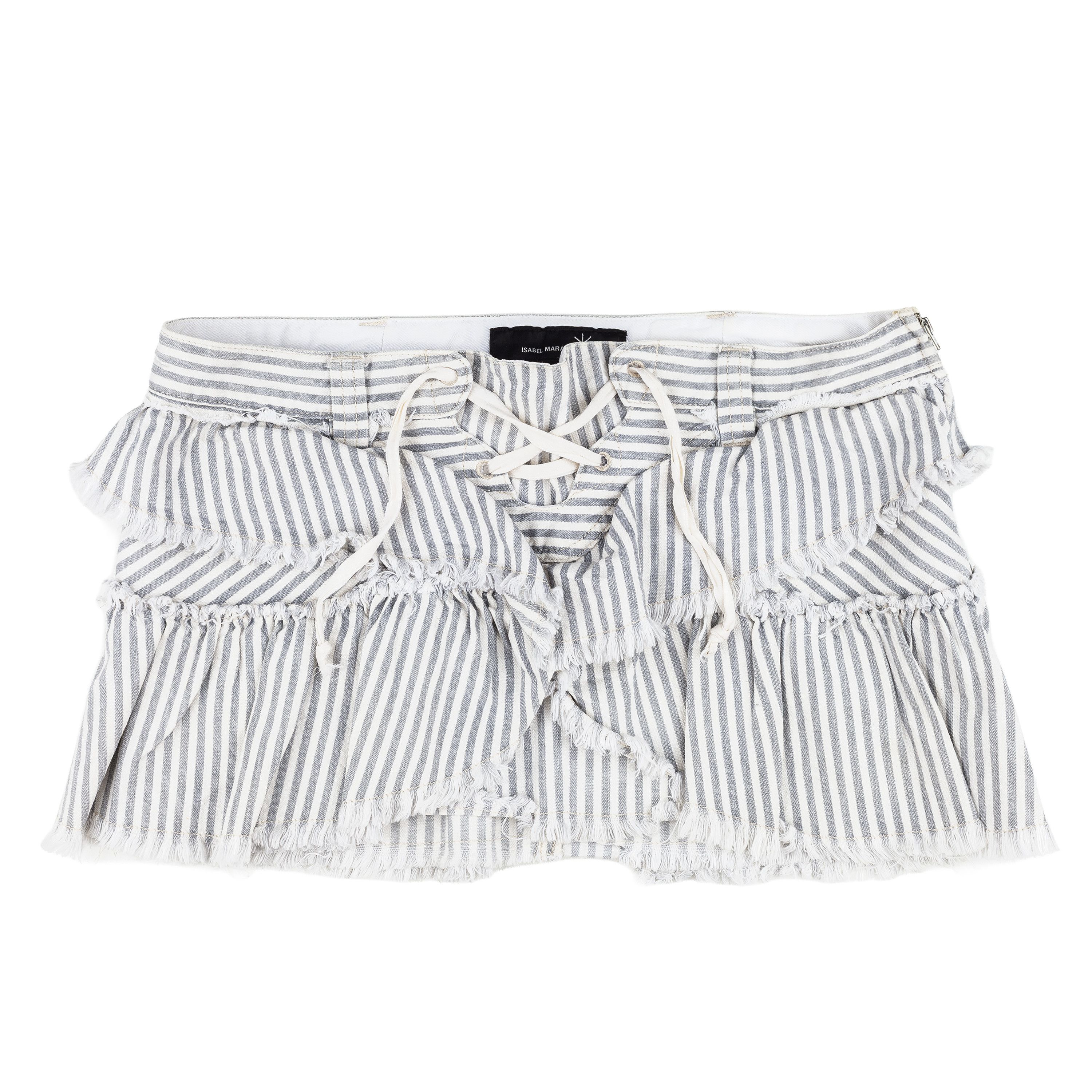 Isabel Marant Isabel Marant Blue Striped Ruffled Mini Skirt Size 26" / US 2 / IT 38 - 1 Thumbnail