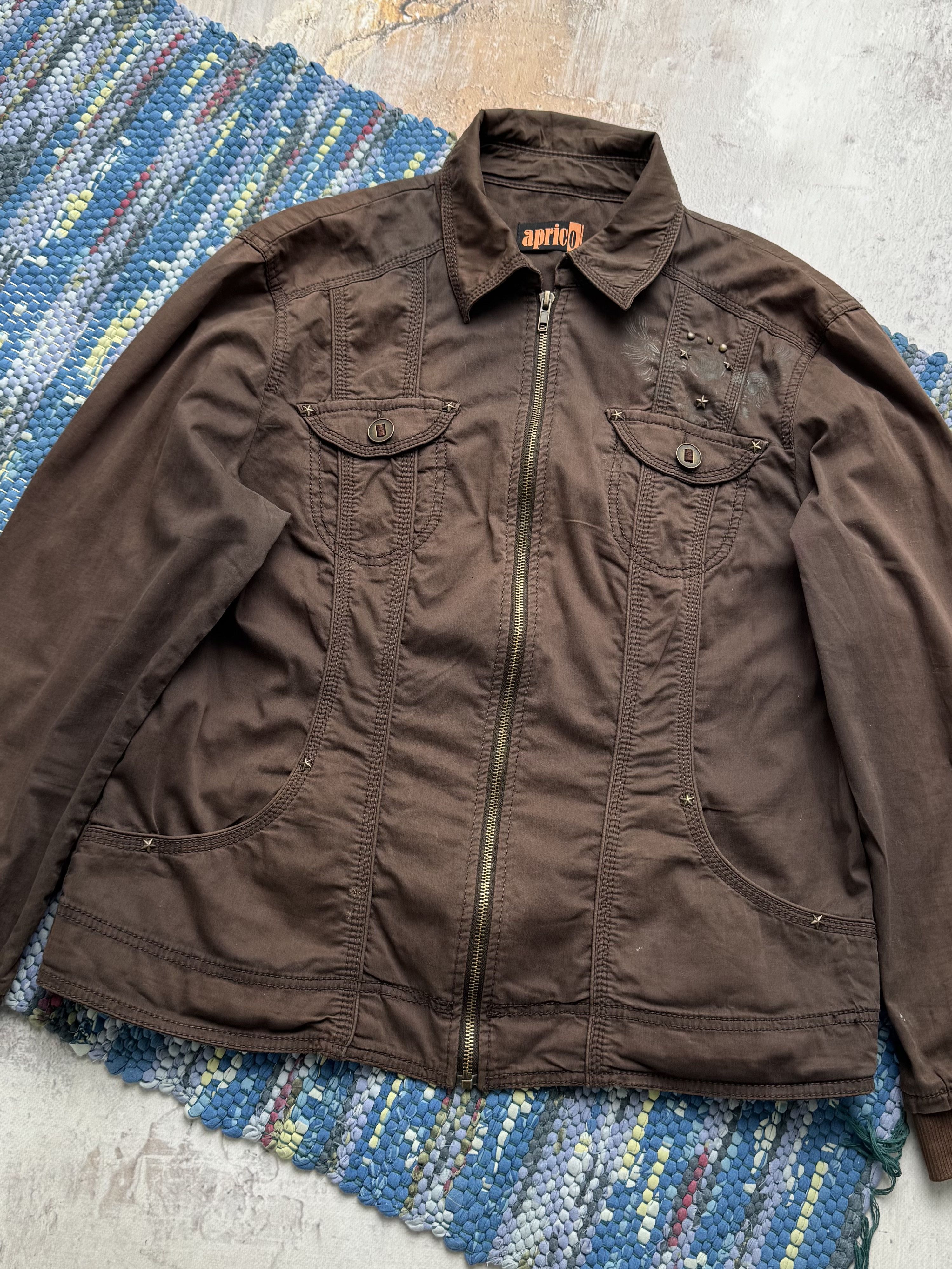 Vintage Vintage Brown Zip Jacket Utility Casual Lightweight Coat Size L / US 10 / IT 46 - 2 Thumbnail