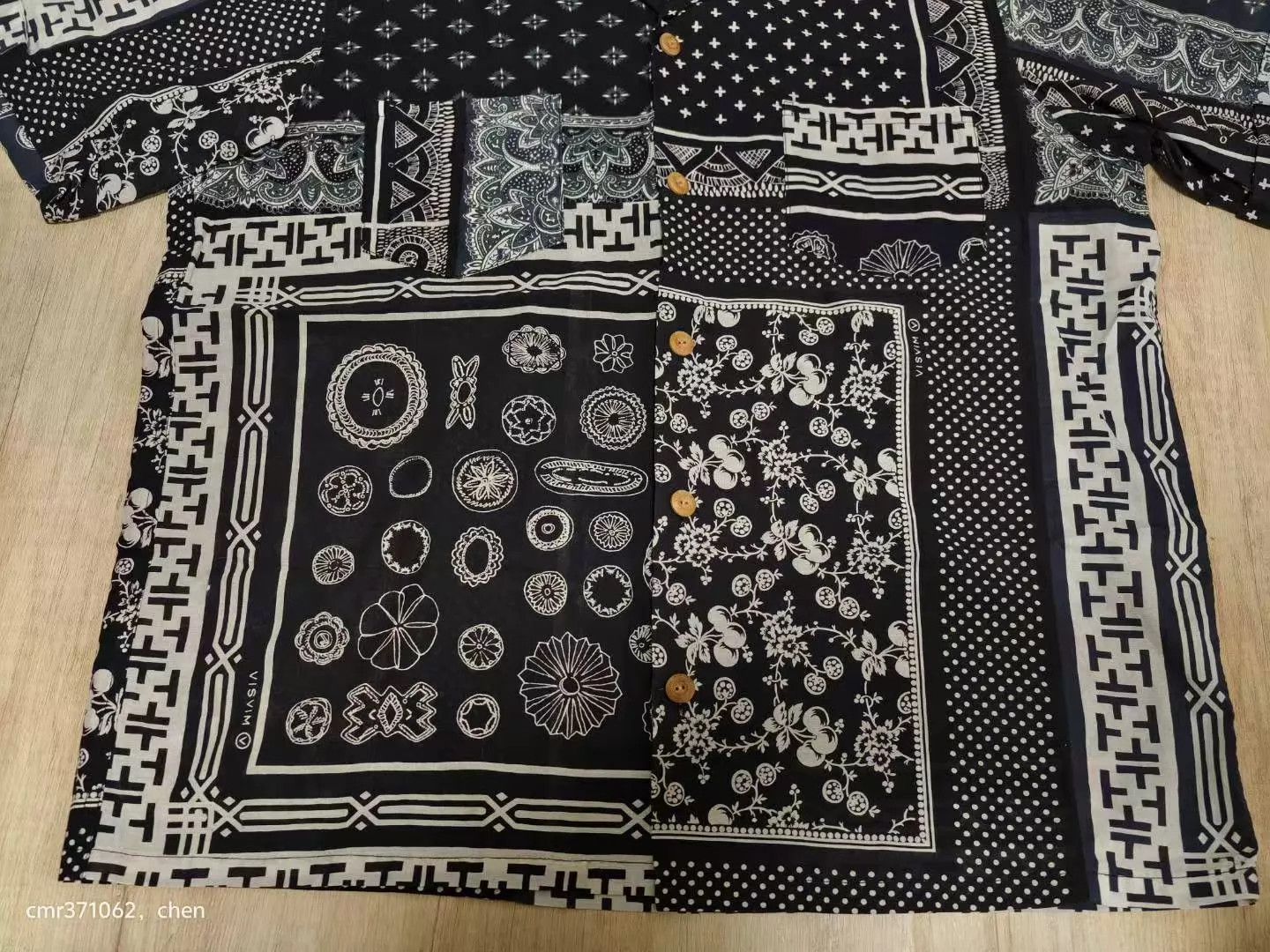 Visvim visvim 19 ICT Irving S/S Shirt Black Size 5 Patchwork Bamboo Buttons Size US XXL / EU 58 / 5 - 5 Thumbnail