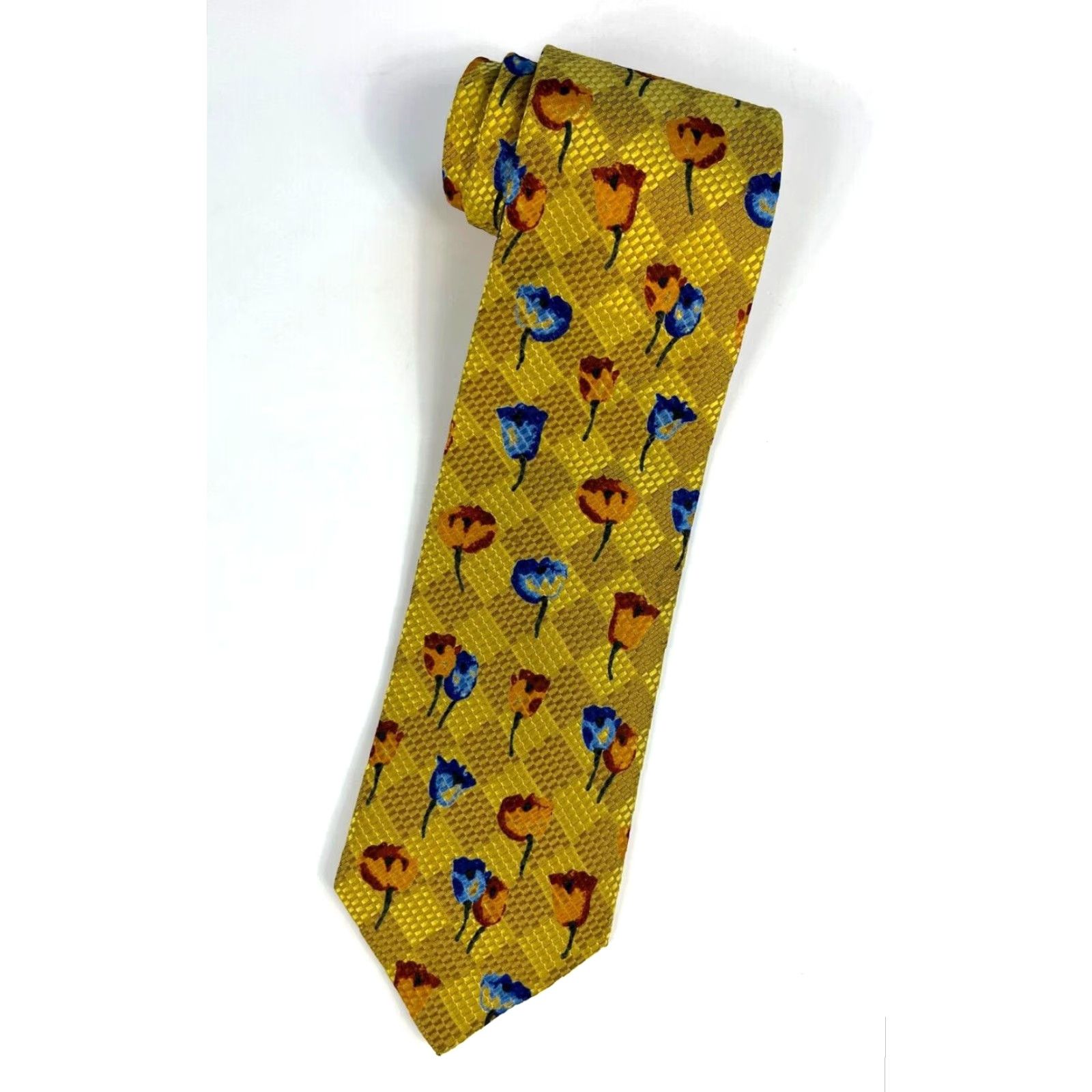 Ermenegildo Zegna VINTAGE Ermenegildo Zegna Mens Luxury Silk Tie Floral Tulips Made in Italy Size ONE SIZE - 2 Thumbnail