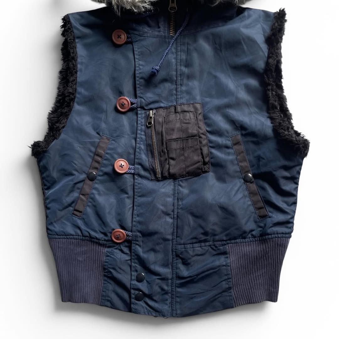 Japanese Brand 00’s MuChacha Japan N-2B Raccoon Fur Vest LGB Style Size US S / EU 44-46 / 1 - 5 Thumbnail
