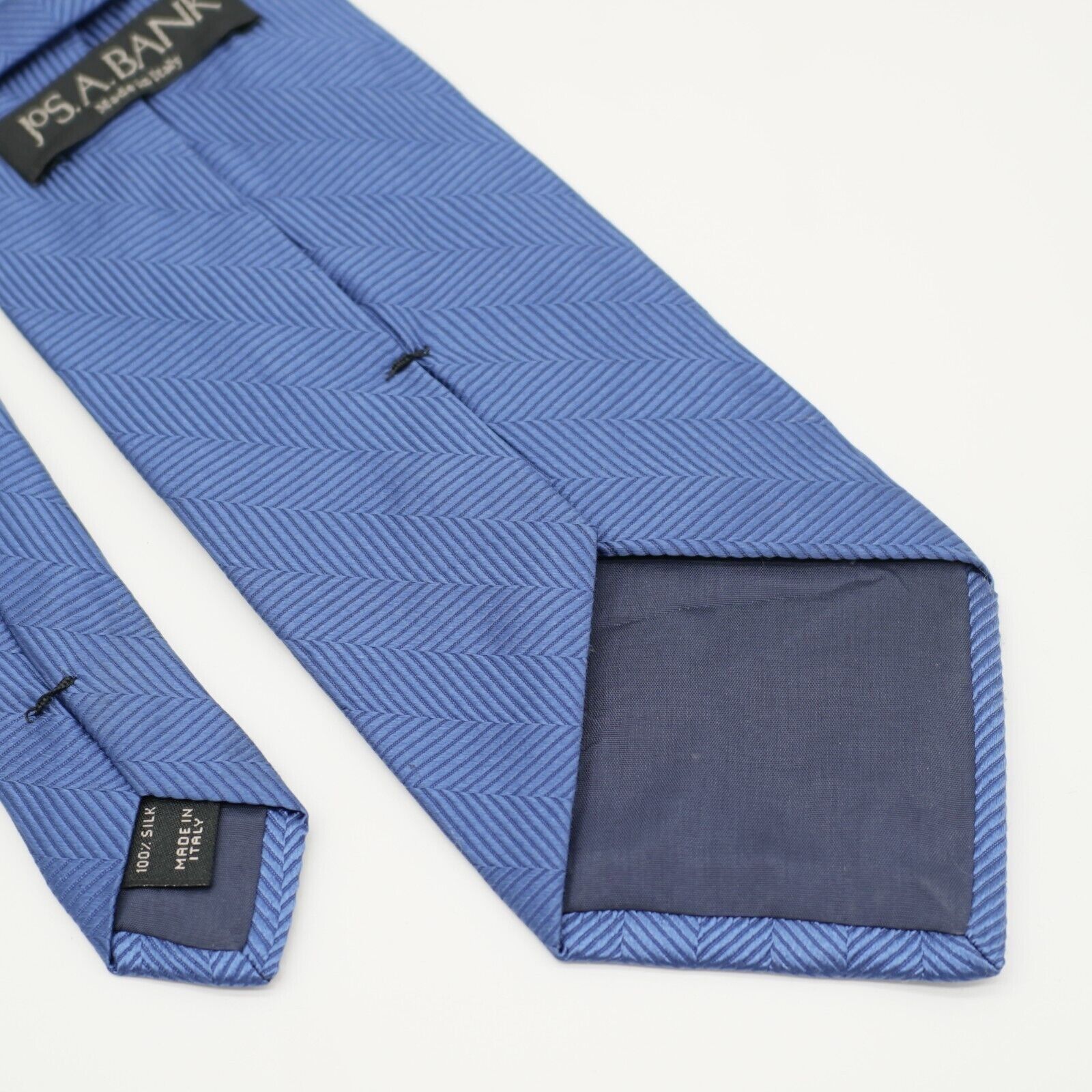 Jos. A. Bank Jos A Bank Herringbone Woven Blue Wide Silk Tie Italy Size ONE SIZE - 5 Thumbnail