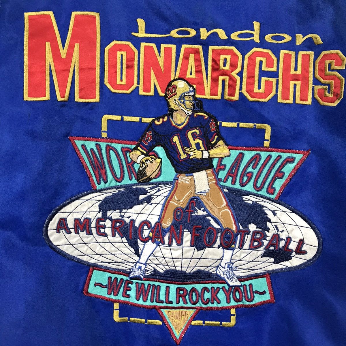 NFL Vintage NFL London Monarchs World League Bomber Jacket Size US M / EU 48-50 / 2 - 2 Thumbnail