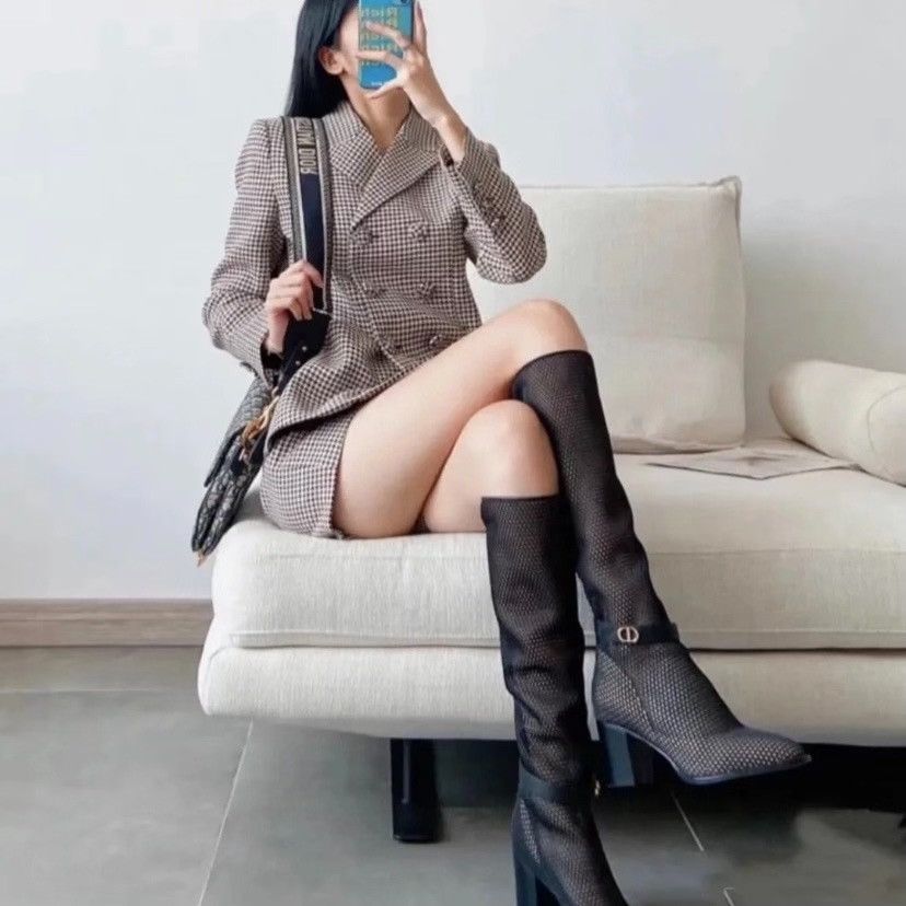 Dior Christian Dior Empreinte mesh and leather boots Size US 6 / IT 36 - 5 Thumbnail