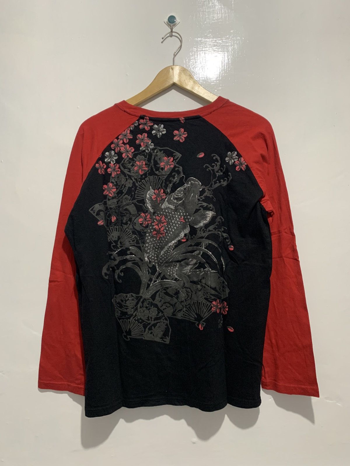 Karakuri Tamashii Sukajan Koi Souvenir Japanese Poem Long Sleeve Size L / US 10 / IT 46 - 3 Thumbnail