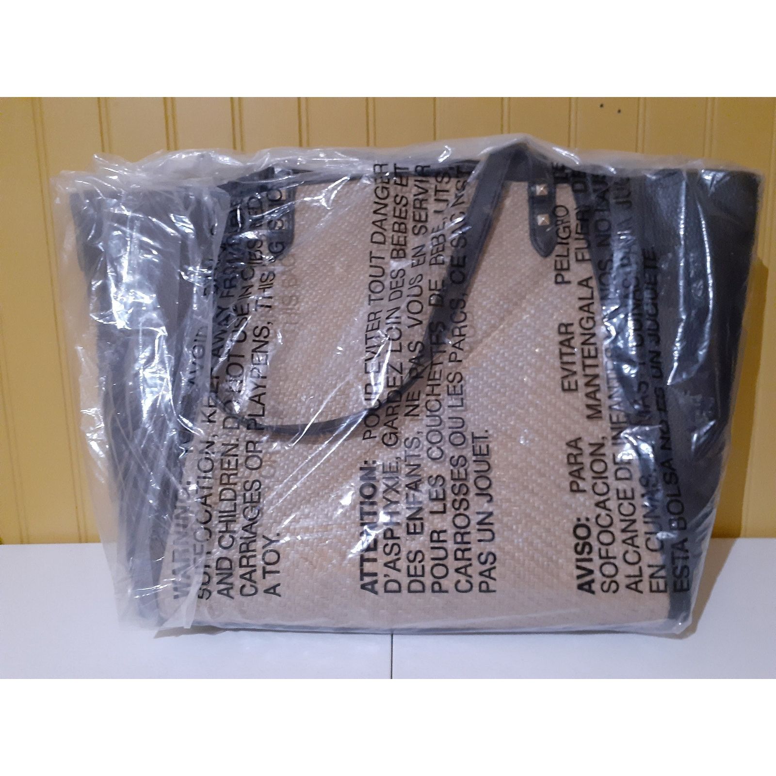 Michael Kors Michael Kors Karlie Large Natural/Black Tote Bag Handbag Size ONE SIZE - 2 Thumbnail