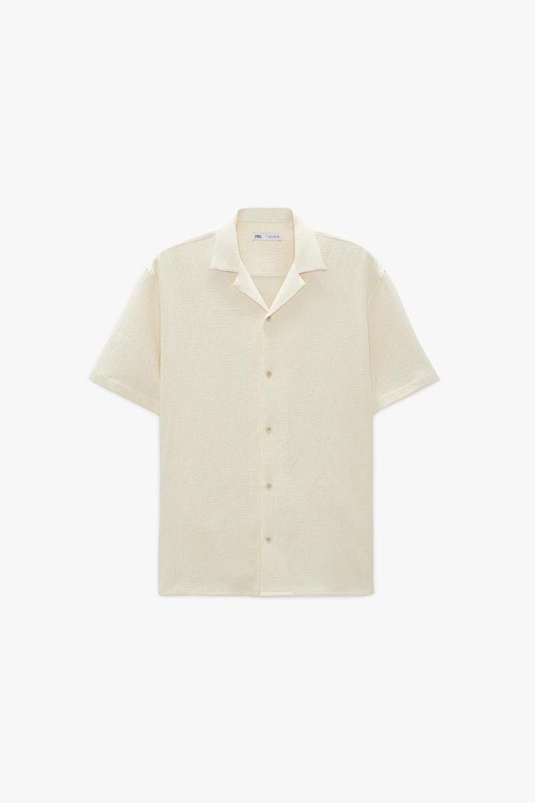 Zara Zara Beige Knit Button Up Shirt Size Large new with tags Size US L / EU 52-54 / 3 - 1 Thumbnail