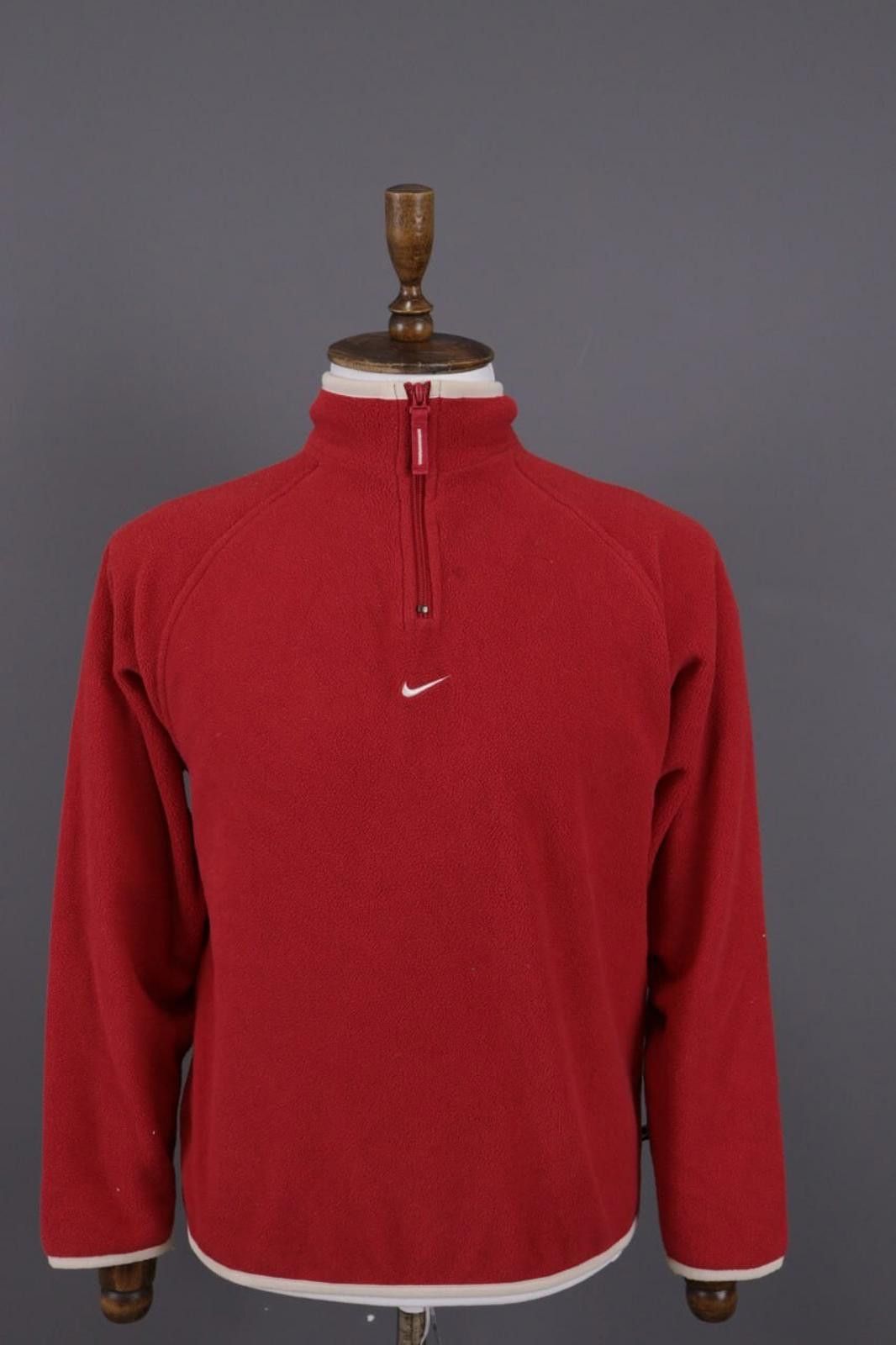 Nike Vintage Nike Red High Fleece Jacket Jumper Sweater Size L Size US L / EU 52-54 / 3 - 1 Thumbnail