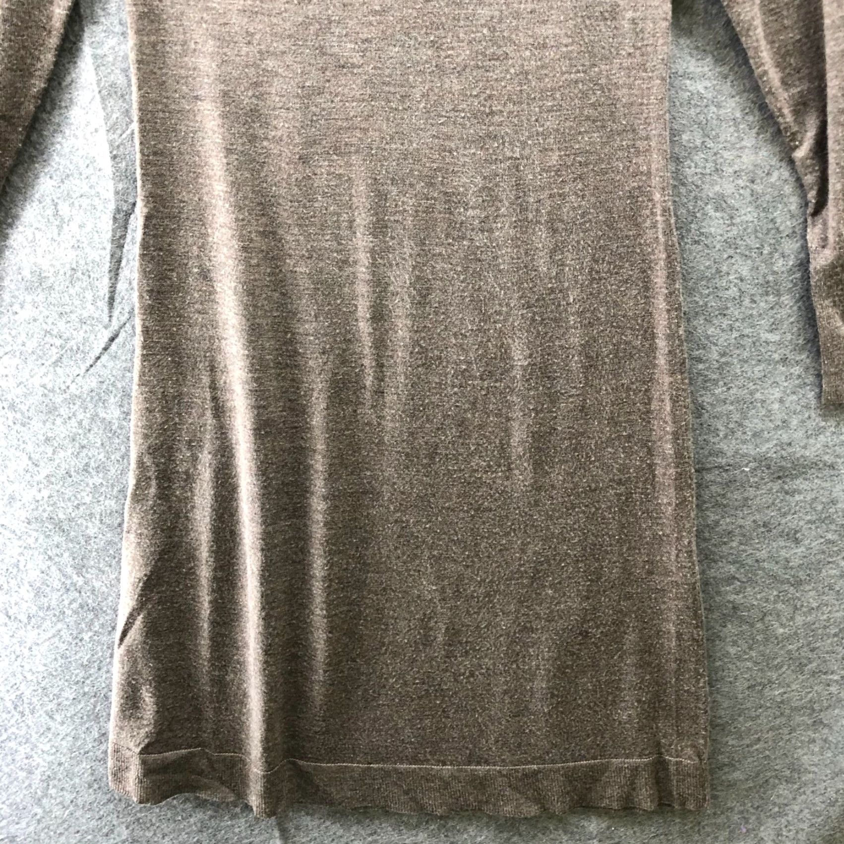 Uniqlo Uniqlo Merino Blend Boat Neck Sweater Dress Women XS Light Brown Midi Lightweight Womens Size XS / US 0-2 / IT 36-38 - 4 Thumbnail