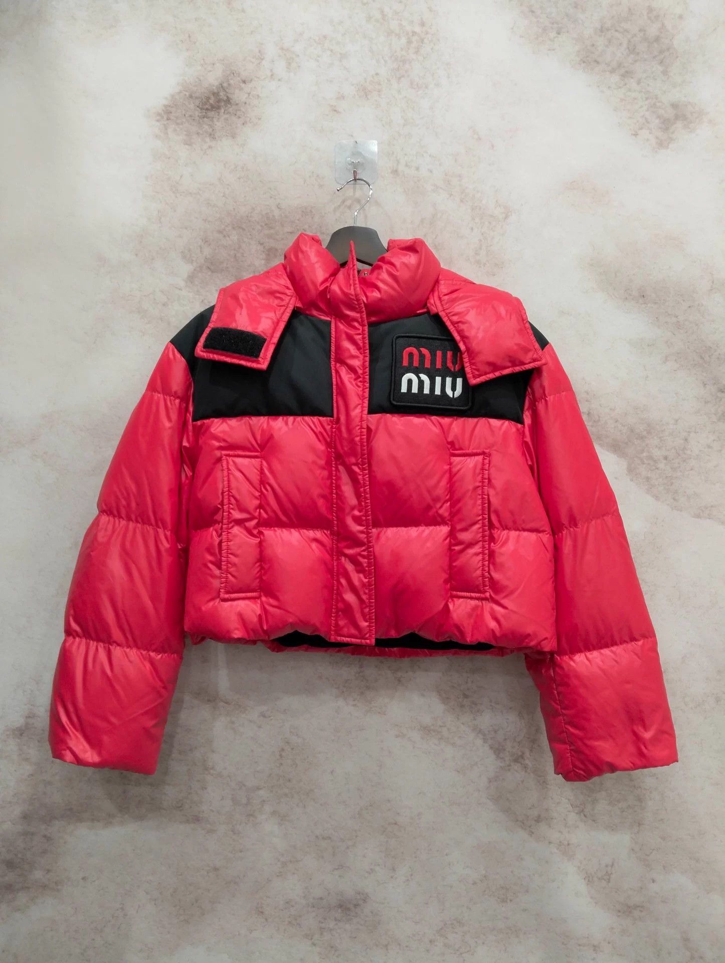 Miu Miu Miu Miu Red Short Hooded Down Jacket Women's 36 Size XS / US 0-2 / IT 36-38 - 1 Thumbnail
