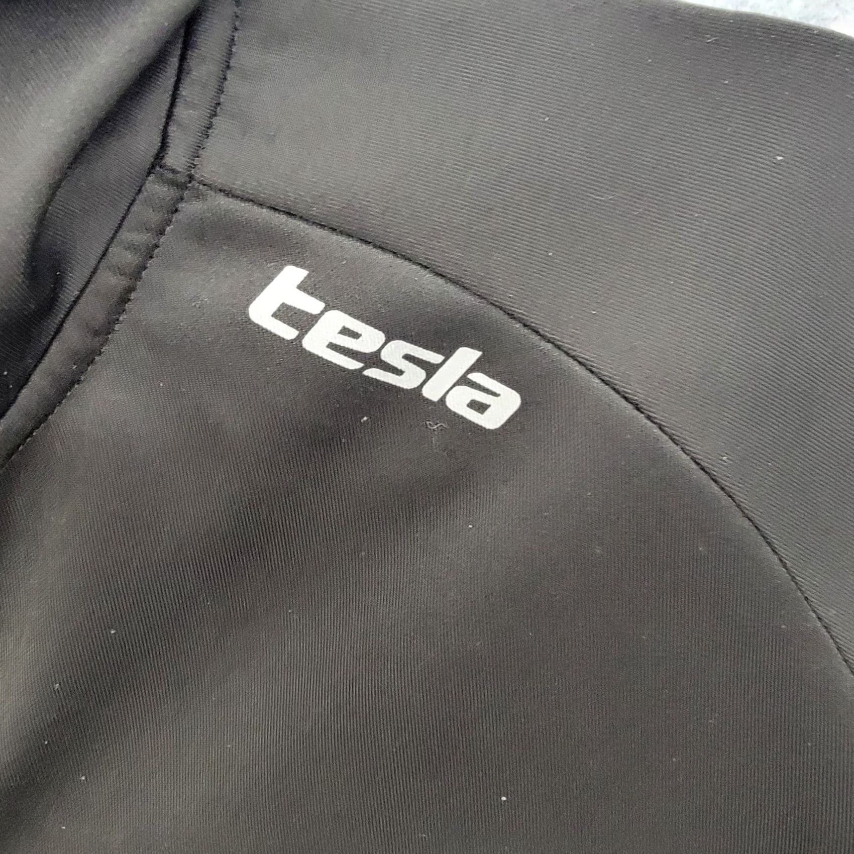 Vintage Tesla Running Track Jacket Women's Size Large - Hooded, Thumbholes, Full Zip, Black, Polyester, Activewear, Regular Fit (Mid Layer) Size L / US 10 / IT 46 - 3 Thumbnail
