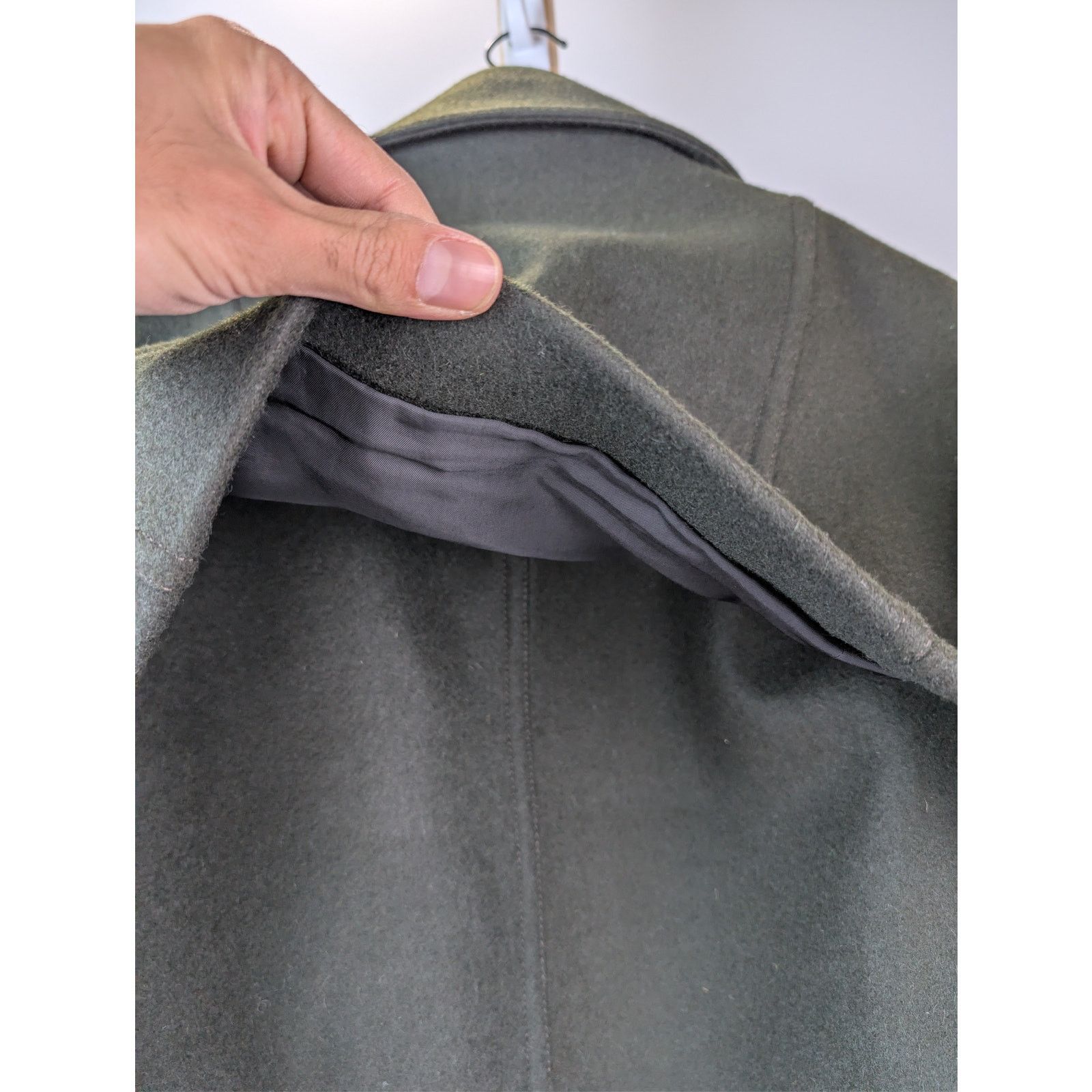 Bottega Veneta o1rshd1 Short Wool Felt Coat in Military Dark Green / Kale Size US M / EU 48-50 / 2 - 18 Thumbnail