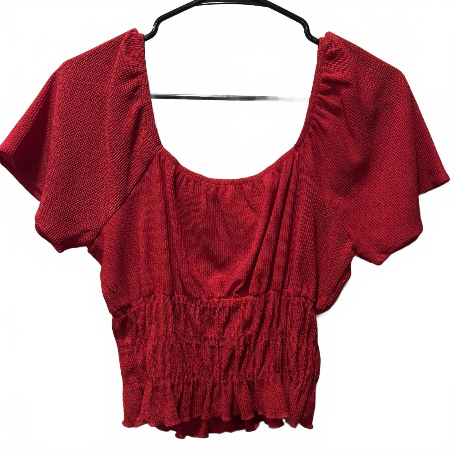 Other Sundais Women's Red Smocked Crop Top Size M / US 6-8 / IT 42-44 - 2 Thumbnail