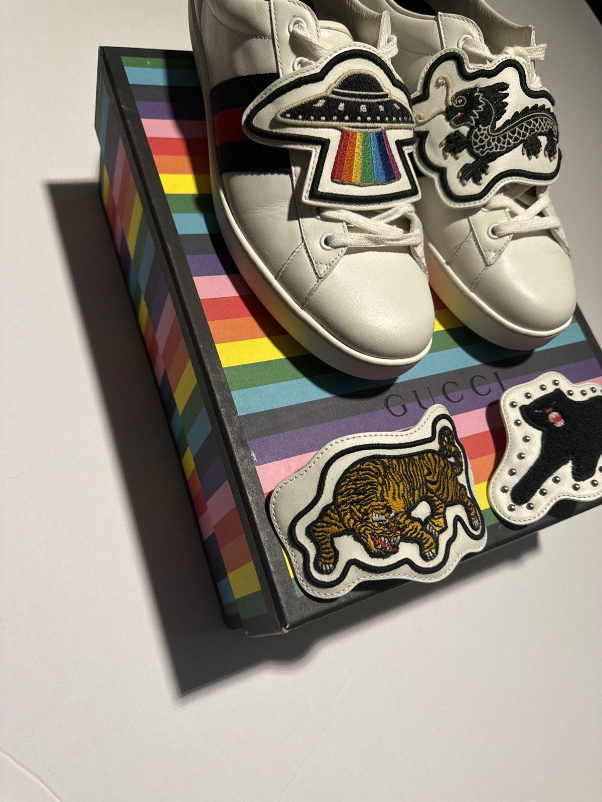 Gucci Gucci Ace Patches Mens Size 12.5G US13 Size US 13 / EU 46 - 9 Thumbnail