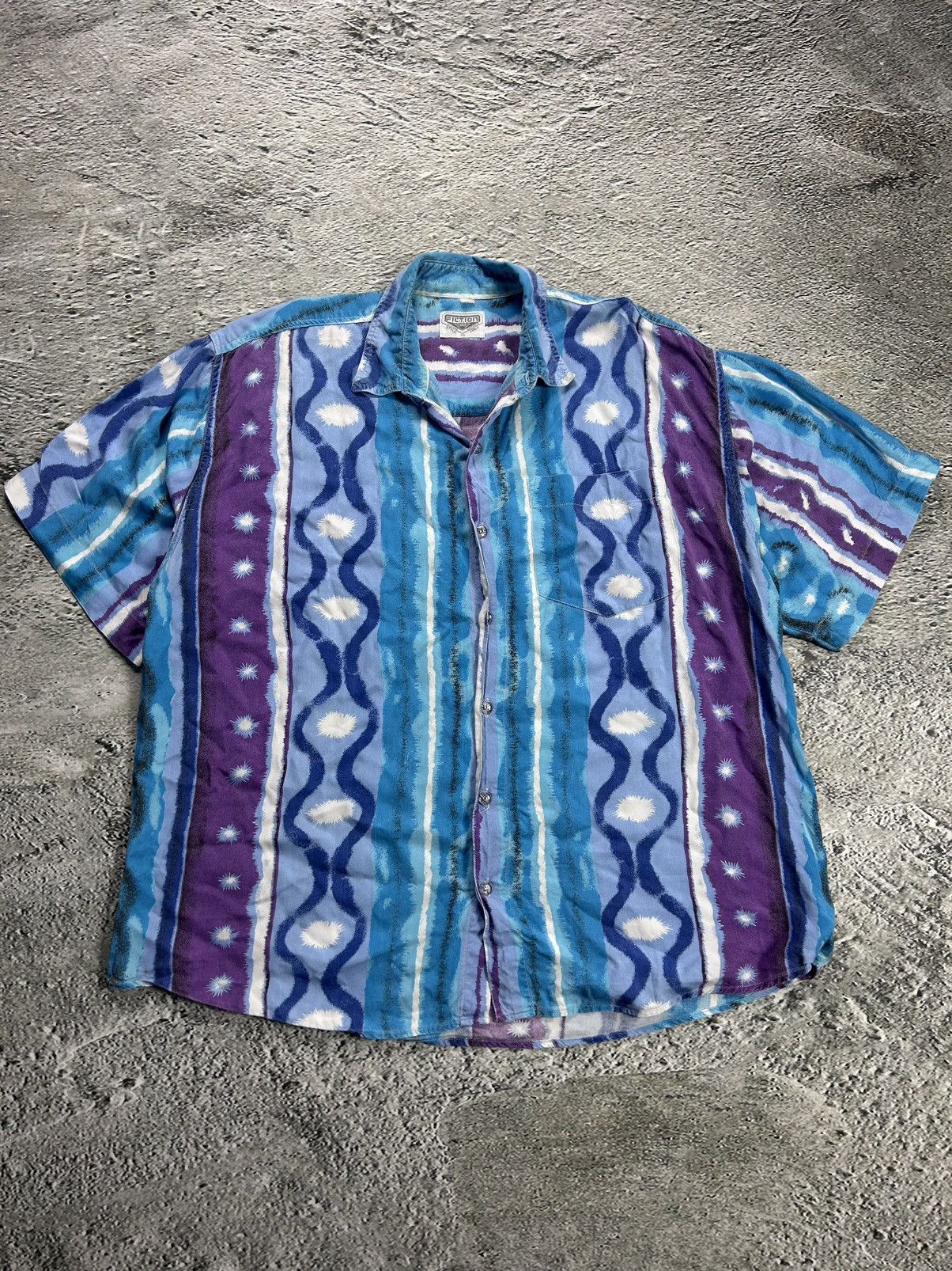 Vintage Hawaiian Shirt abstract vintage blue purple Size US L / EU 52-54 / 3 - 1 Thumbnail