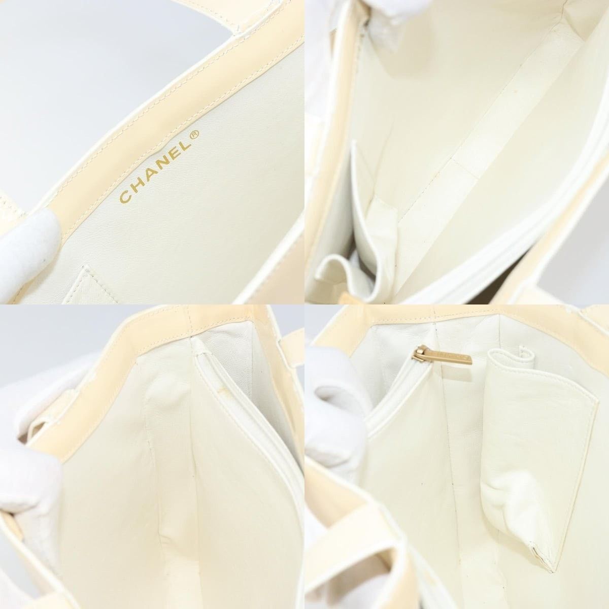 Chanel Chanel Tote Bag Patent Leather Beige Gold CC Size ONE SIZE - 6 Thumbnail