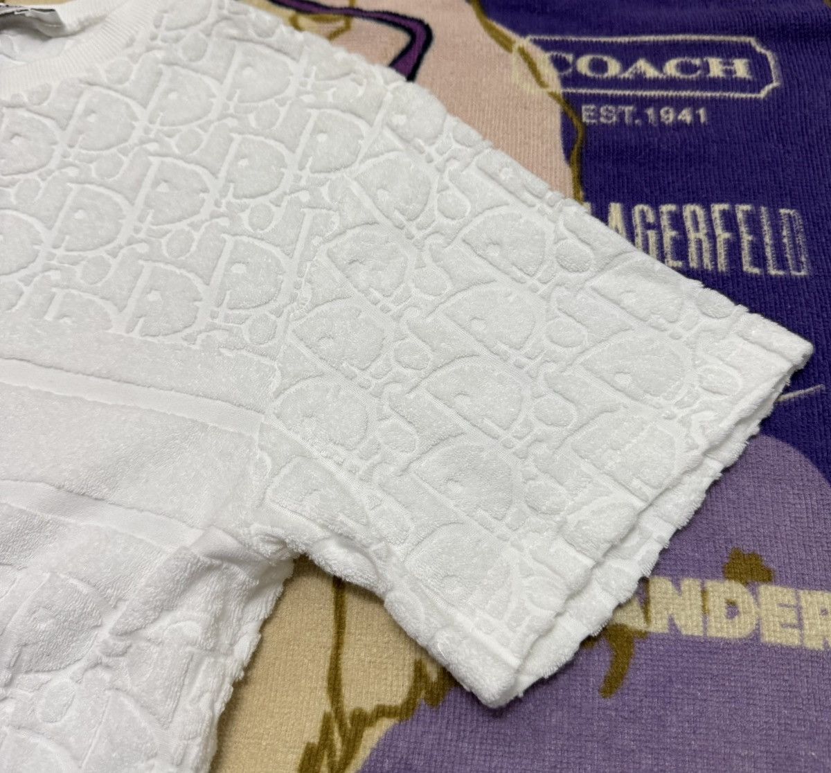 Dior CHRISTIAN DIOR White Terry Italy Shirt Size US S / EU 44-46 / 1 - 4 Thumbnail