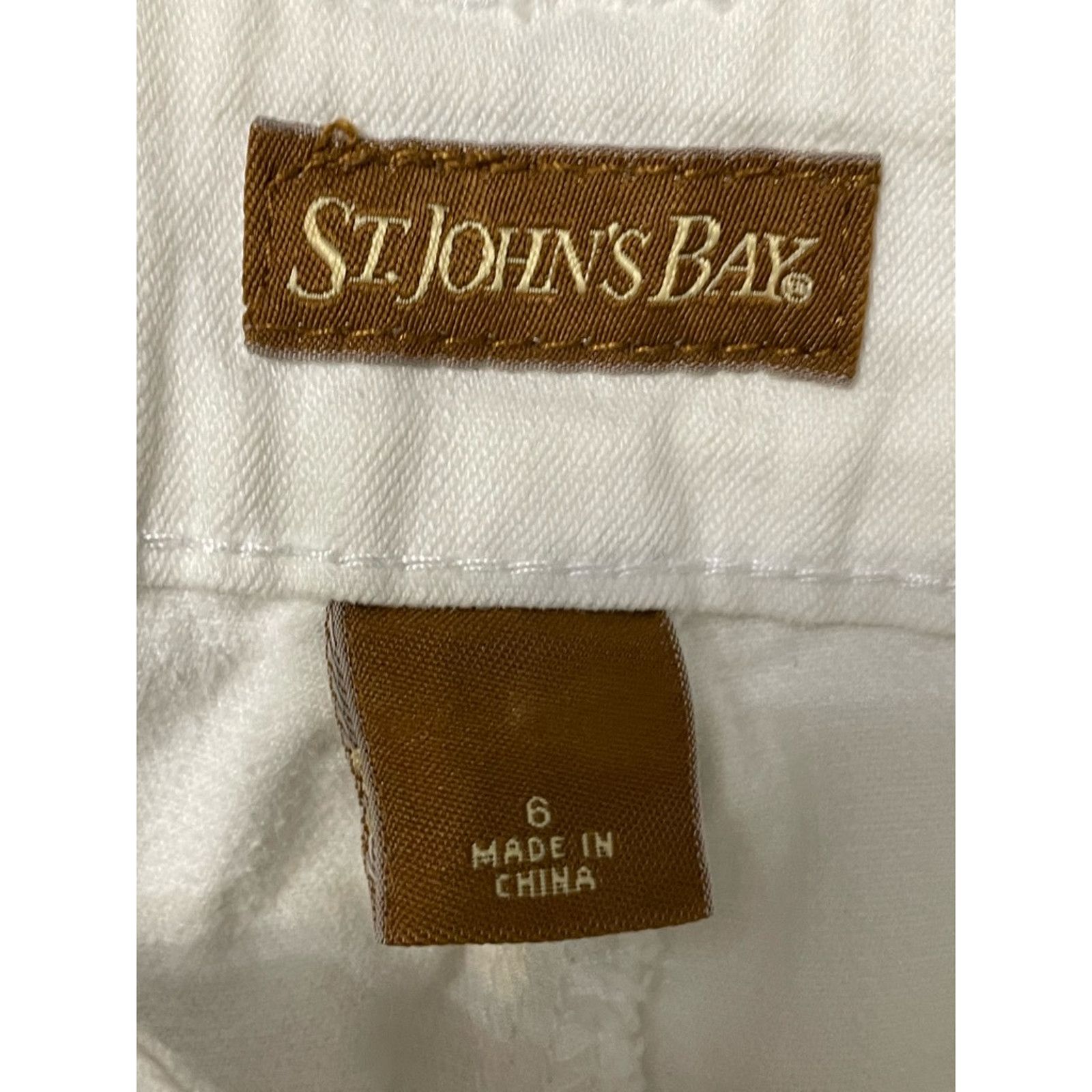 Other Vintage St. Johns Bay Capri Jeans White Ankle Zip Denim 6 Size 28" / US 6 / IT 42 - 8 Thumbnail