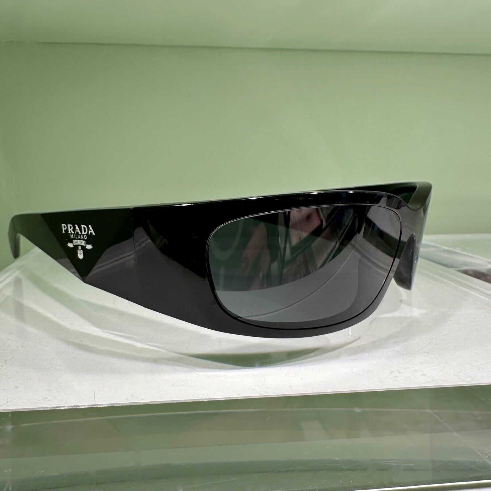 Prada Prada Sunglasses Black Symbole Logo Mask Acetate Authentic Size ONE SIZE - 4 Thumbnail