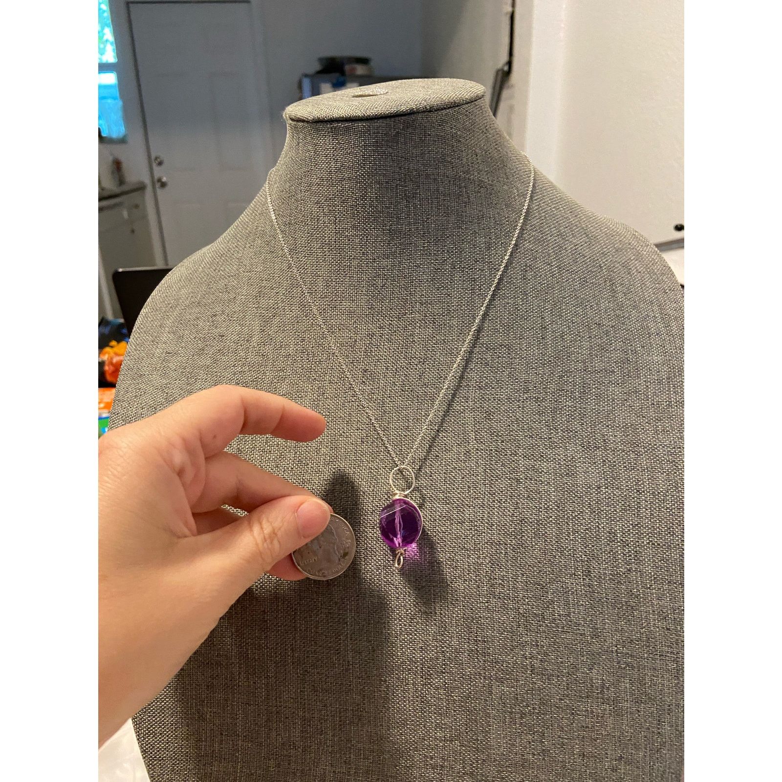 Handmade Handmade purple pendant necklace Size ONE SIZE - 2 Thumbnail