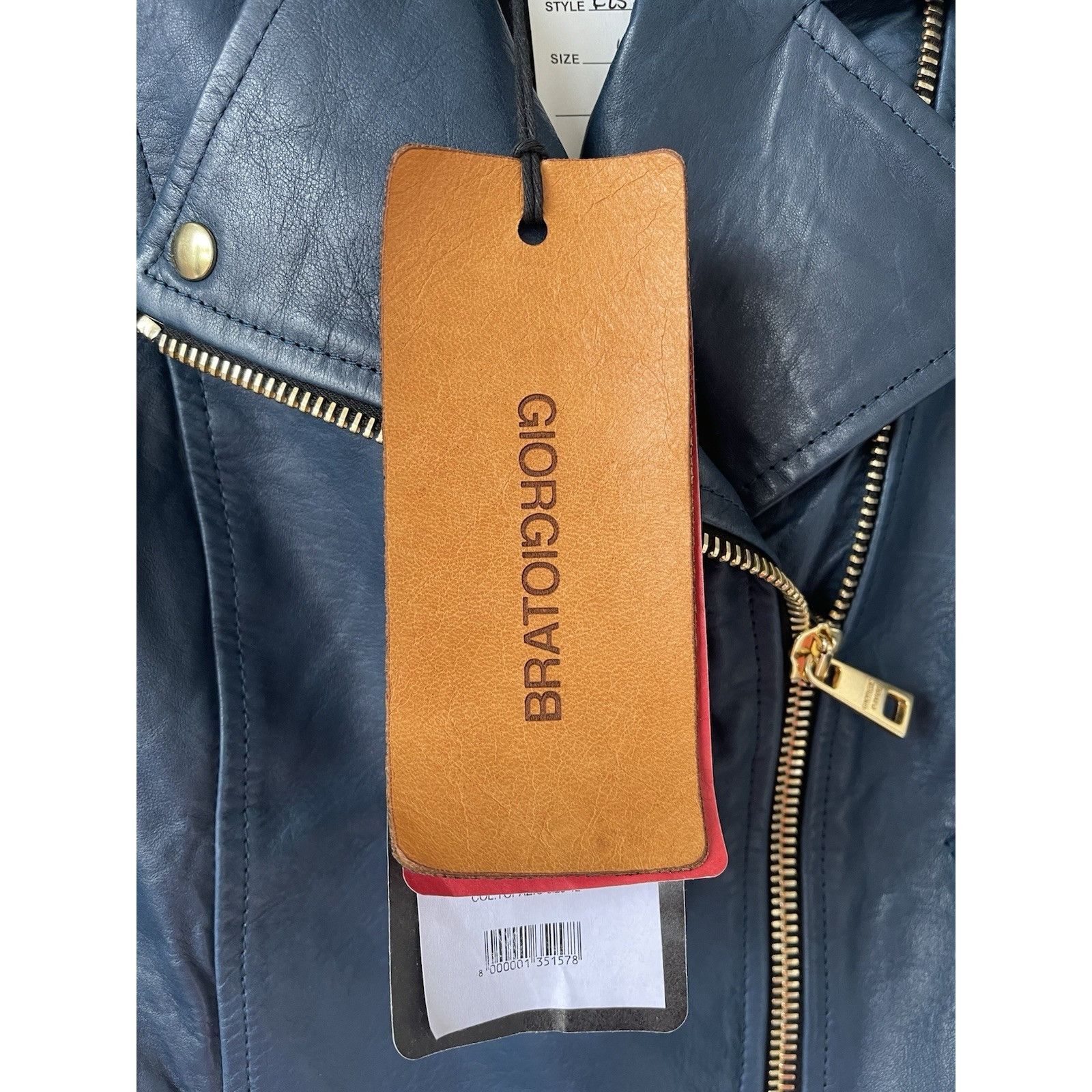Giorgio Brato Giorgio Brato Boxy Biker Leather Jacket Topazio Blue IT42 NW Size M / US 6-8 / IT 42-44 - 10 Thumbnail