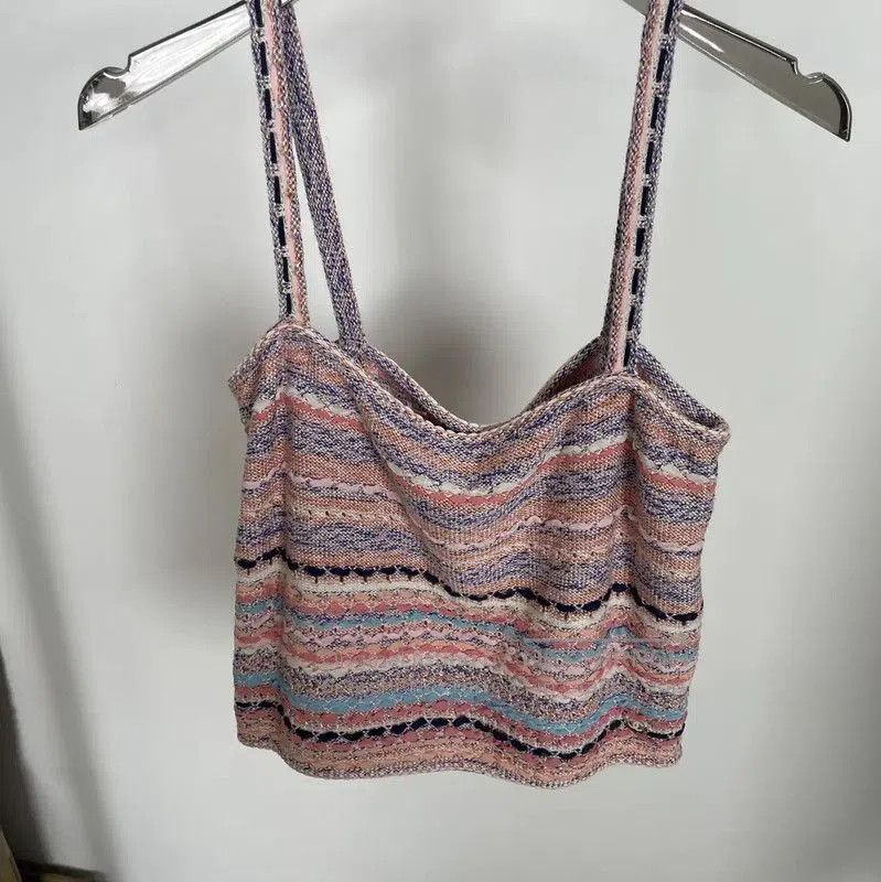 Chanel Chanel Summer Pink Striped Sleeveless Top . Size M / US 6-8 / IT 42-44 - 1 Thumbnail