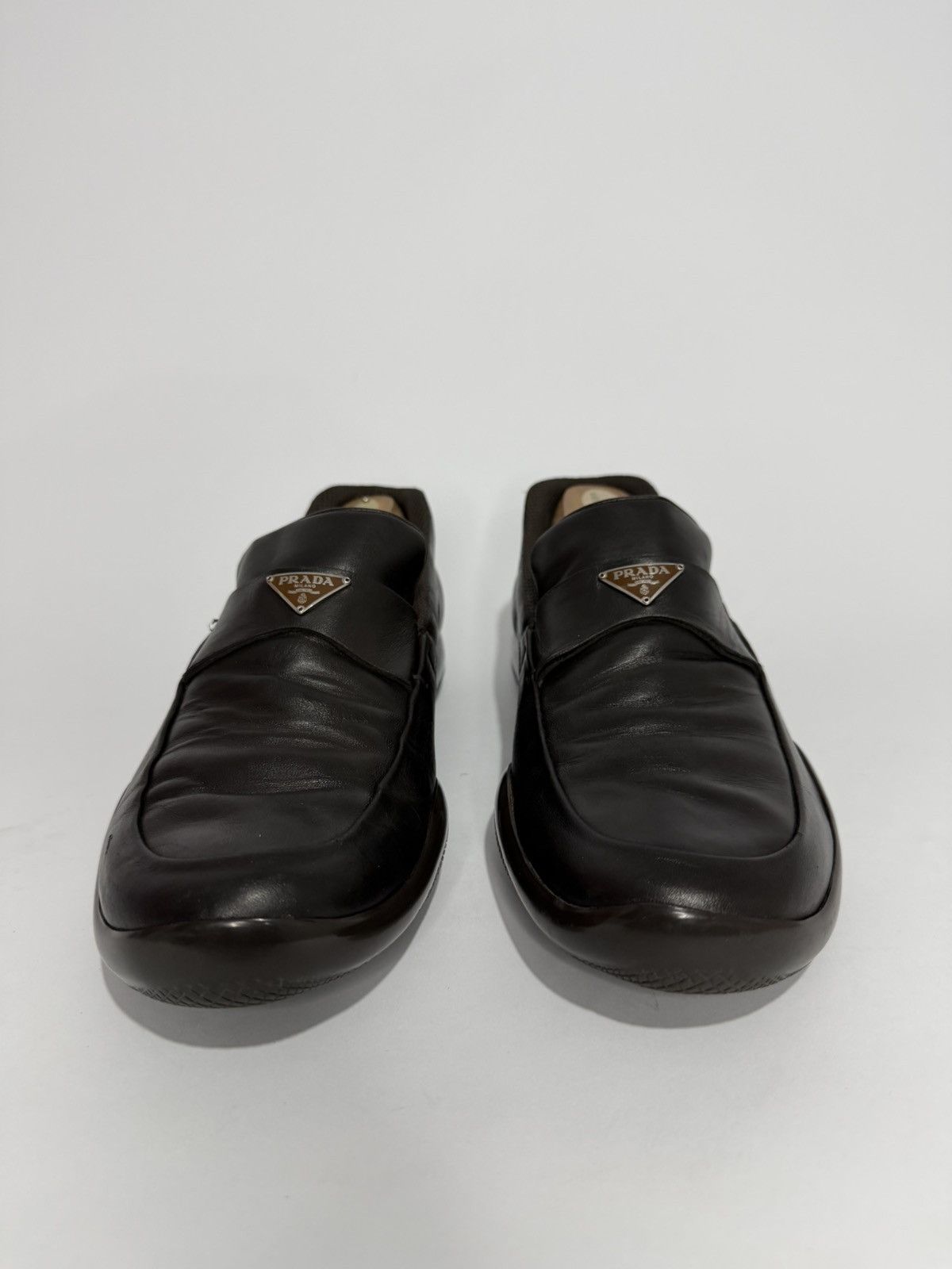 Prada Prada Sport Brown Leather Slip On Loafers Size 8.5 US Size US 8.5 / EU 41-42 - 1 Thumbnail