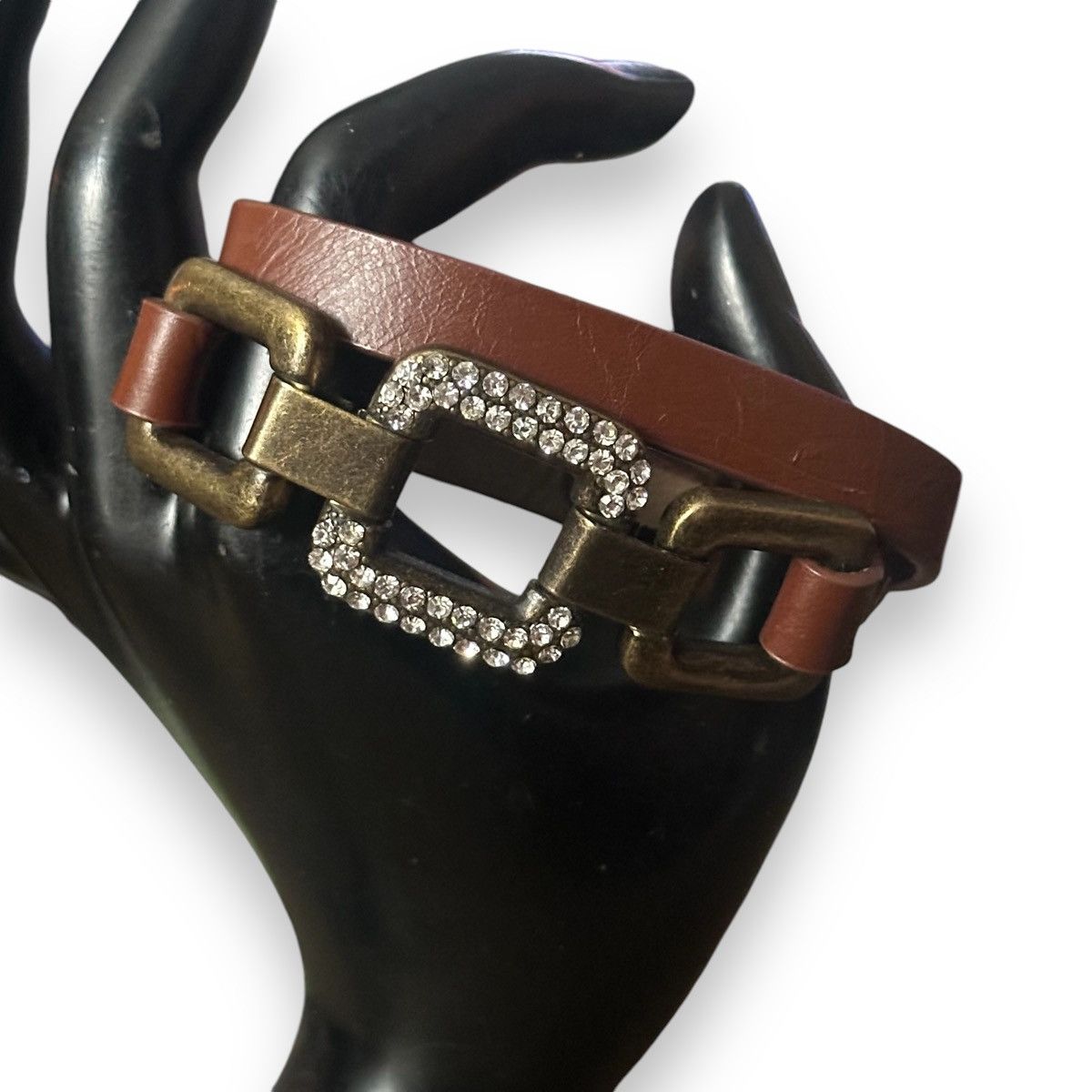 Express Express faux leather rhinestone wrap bracelet Size ONE SIZE - 3 Thumbnail