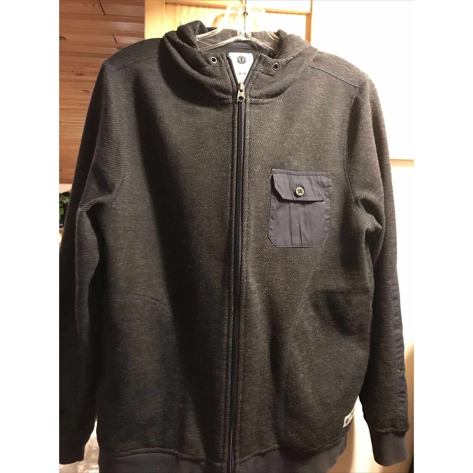 Element Element Men’s M Dark Gray Zip Hooded Cotton polyester jacket Size US M / EU 48-50 / 2 - 9 Thumbnail