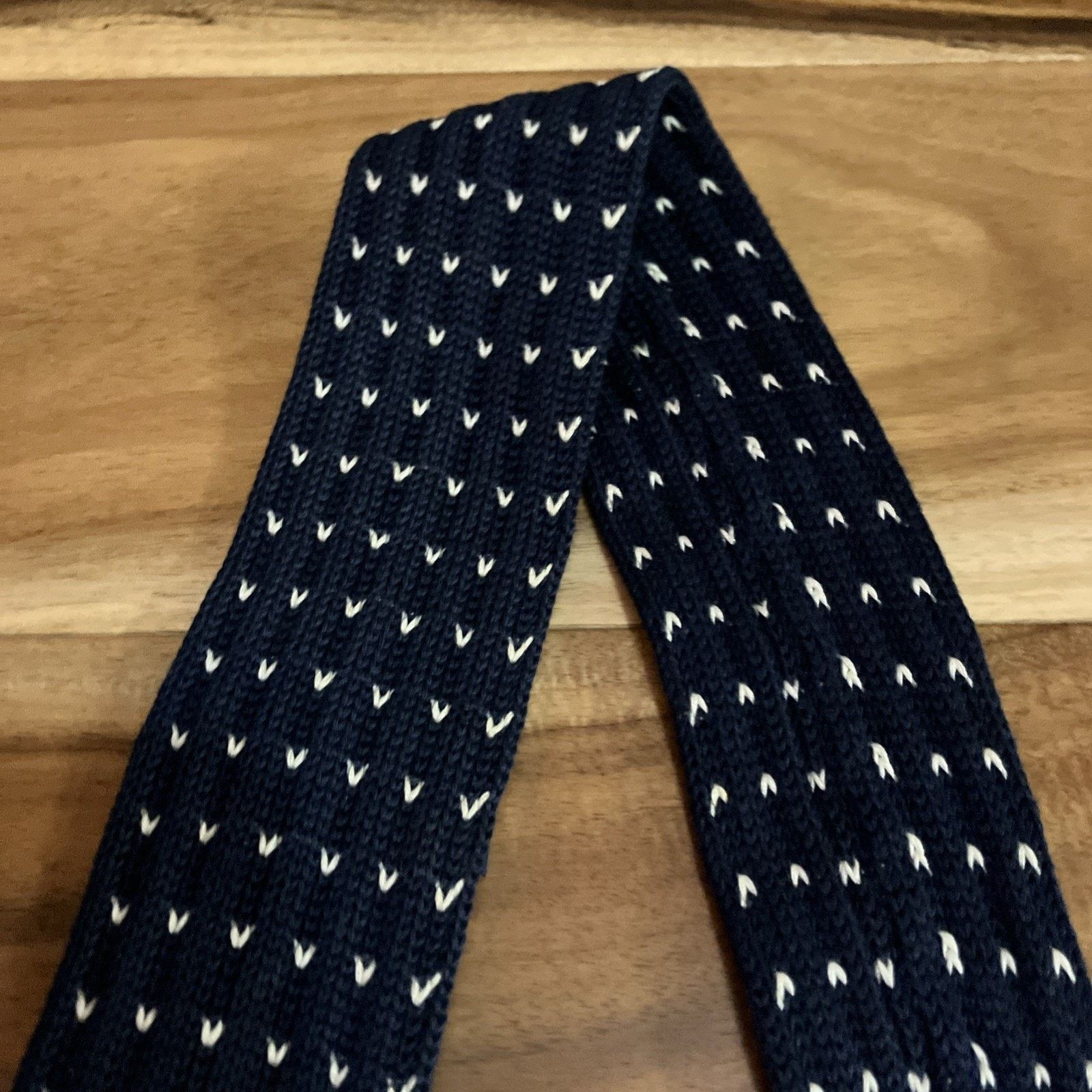 Other Vintage Rooster Square Knit End Necktie Blue Geometric 1960s Size ONE SIZE - 11 Thumbnail