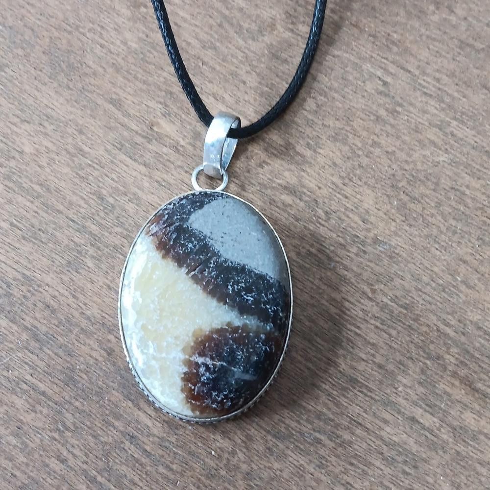 Designer Dragon Septarian gemstone pendant necklace Size ONE SIZE - 1 Thumbnail