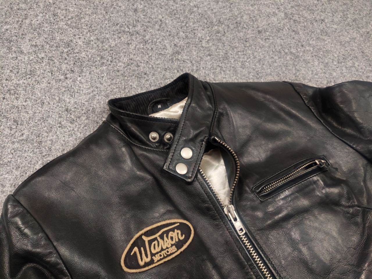 Vintage Warson Vintage Speed Black Leather Retro Motorcycle jacket Size US M / EU 48-50 / 2 - 11 Thumbnail