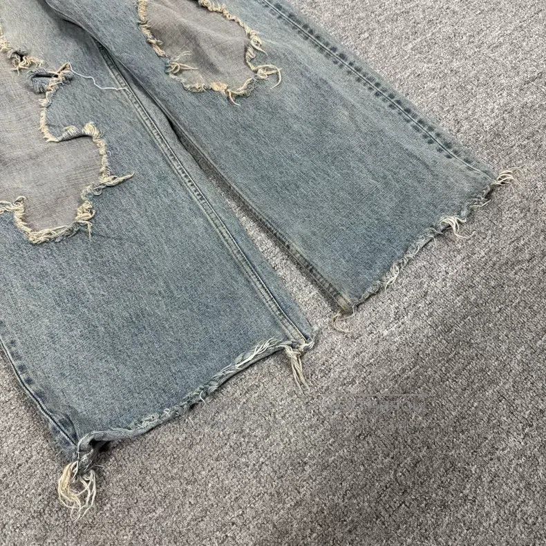 Balenciaga Balenciaga size XS Big Destroyed Plaid Lined Denim Pants Size US 27 - 3 Thumbnail